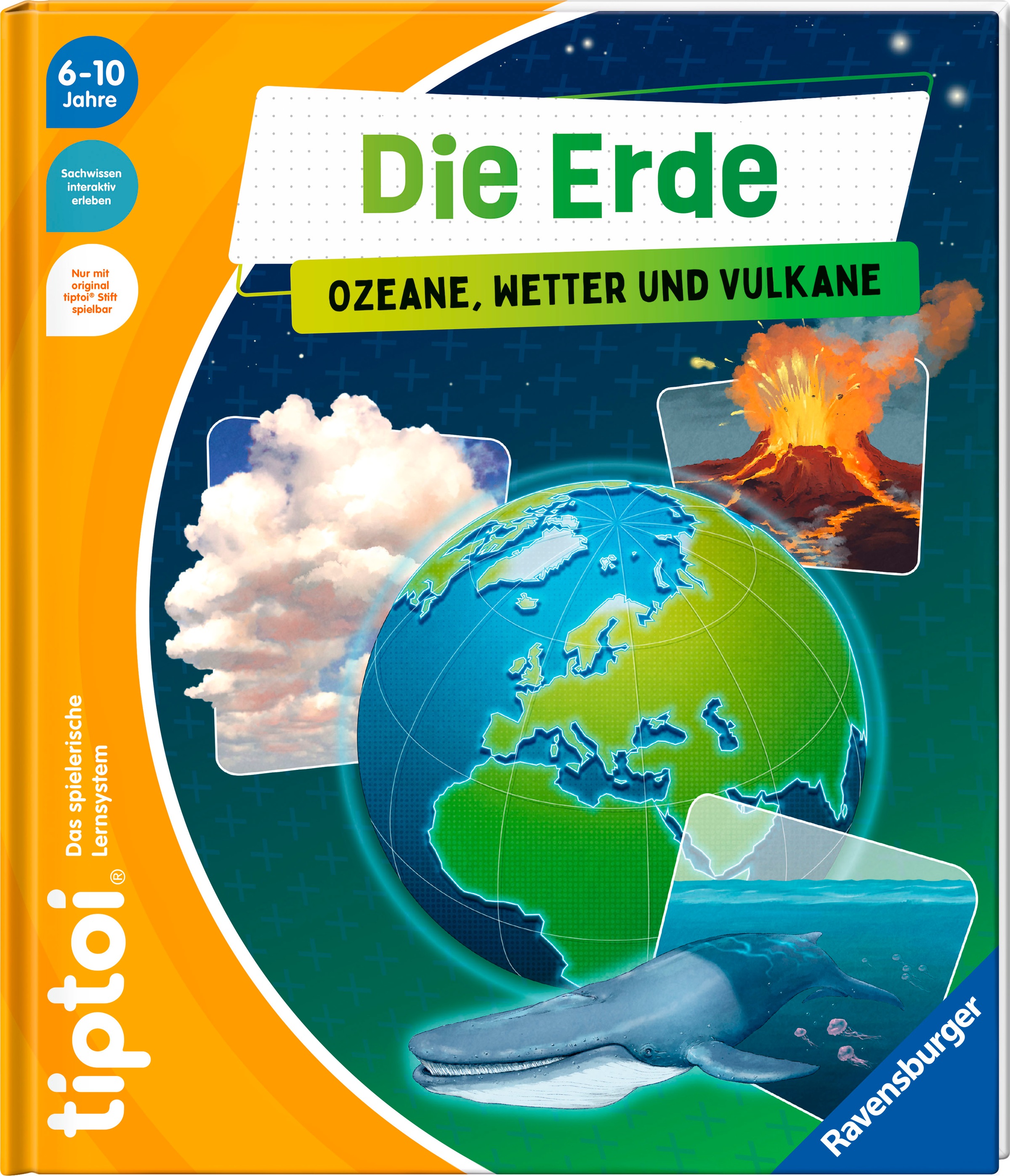 RAVENSBURGER Kinderbuch "tiptoi Die Erde Ozeane, Wetter und Vulkane", B:26cm H:30,3cm, bunt, Bücher, Made in Germany
