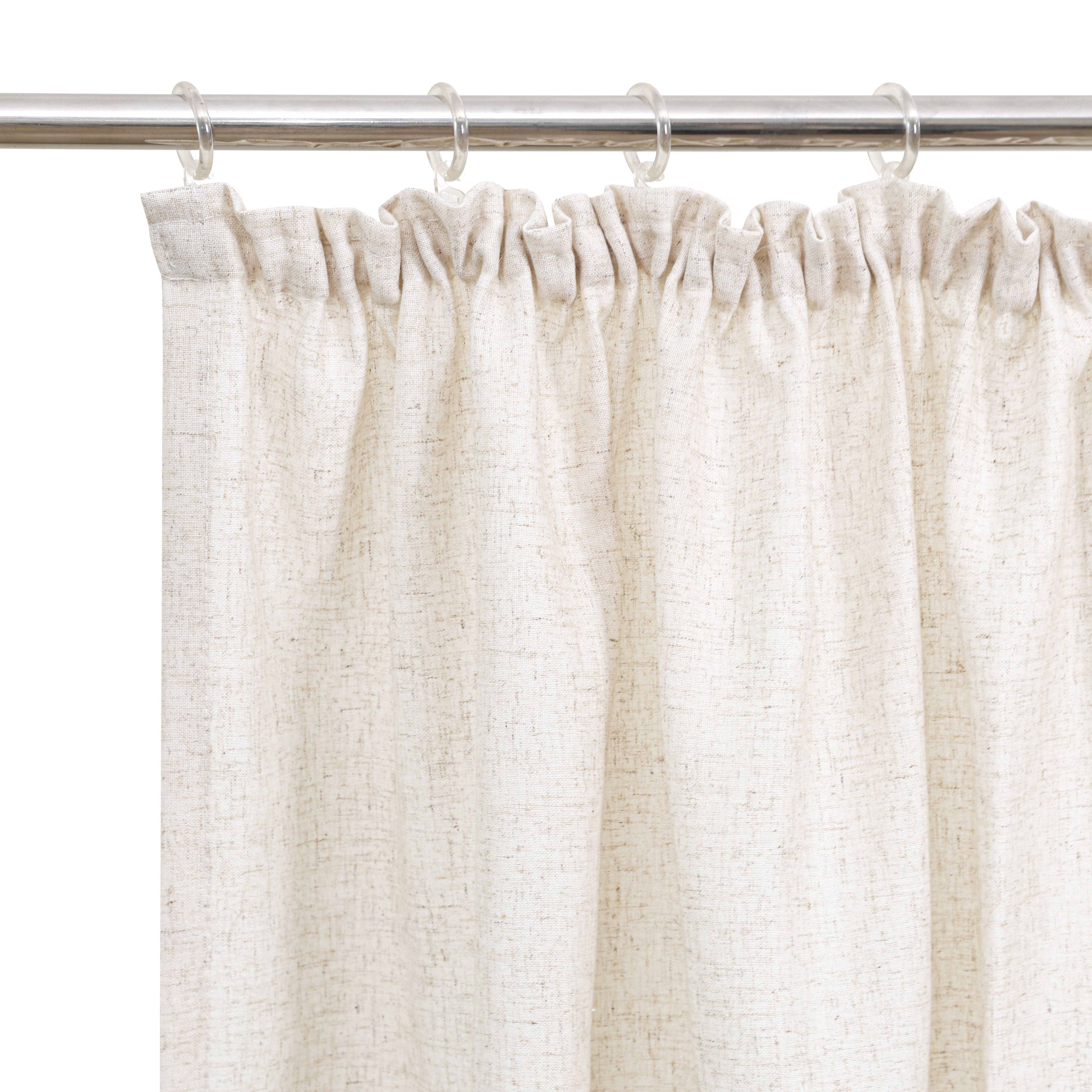 Thumbnail - my home Gardine "Rudy" Kräuselband 2 Stk. tlg. Halbtransparent, Leinenlook, Polyester-Leinen Mischung, 2-er Set