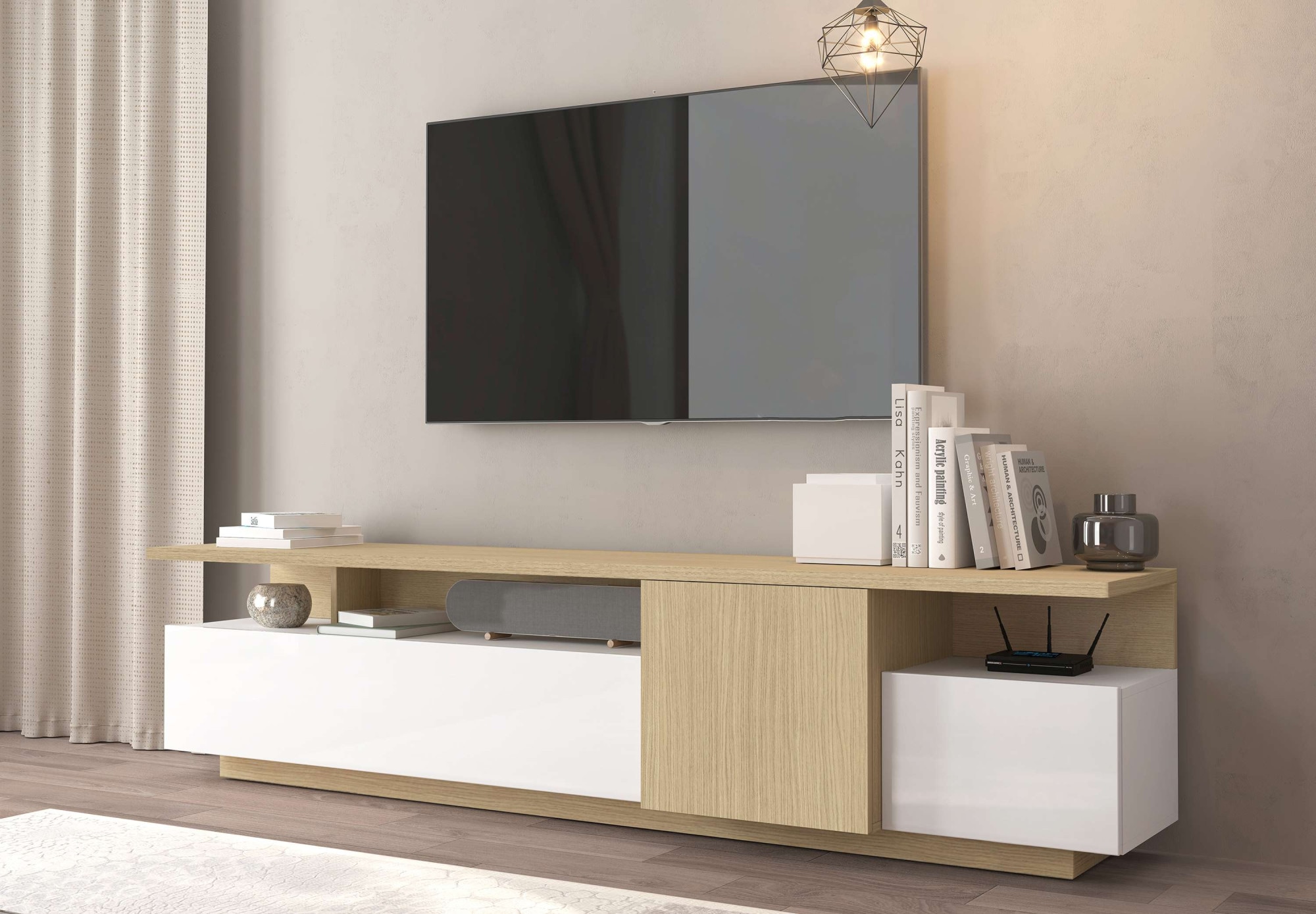 OTTO home Lowboard »Lowboard ETHOS,Lowboard,TV-Kommode,TV-Möbel,TV-Bank« 1 Stk. tlg. Mit zwei Drehtüren, einer Klapptür und zwei offenen Fächern,B.210 cm
