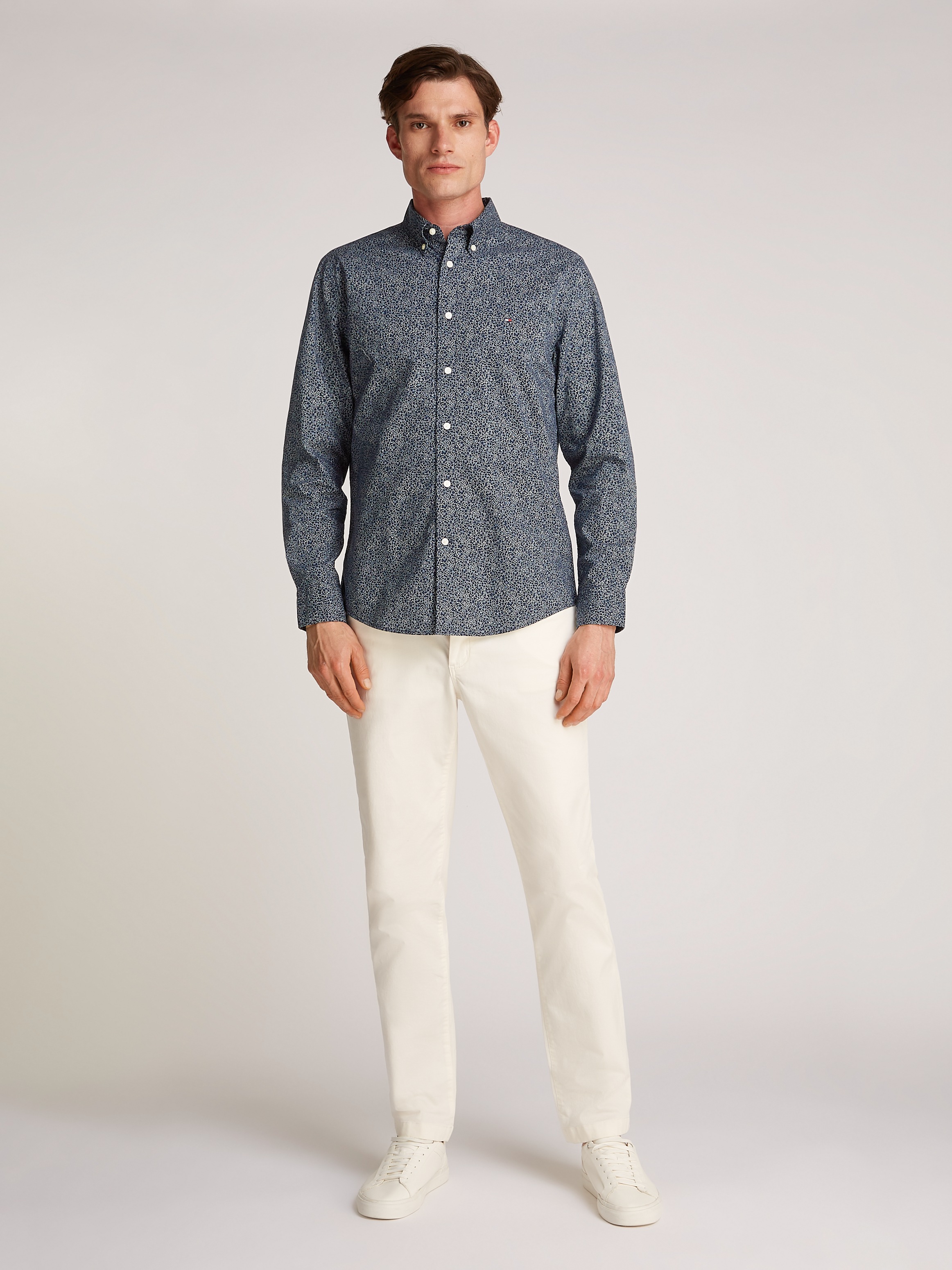 Tommy Hilfiger Langarmhemd »FLEX POPLIN LINR FLORAL RF SHIRT«, mit floralem Miniprint
