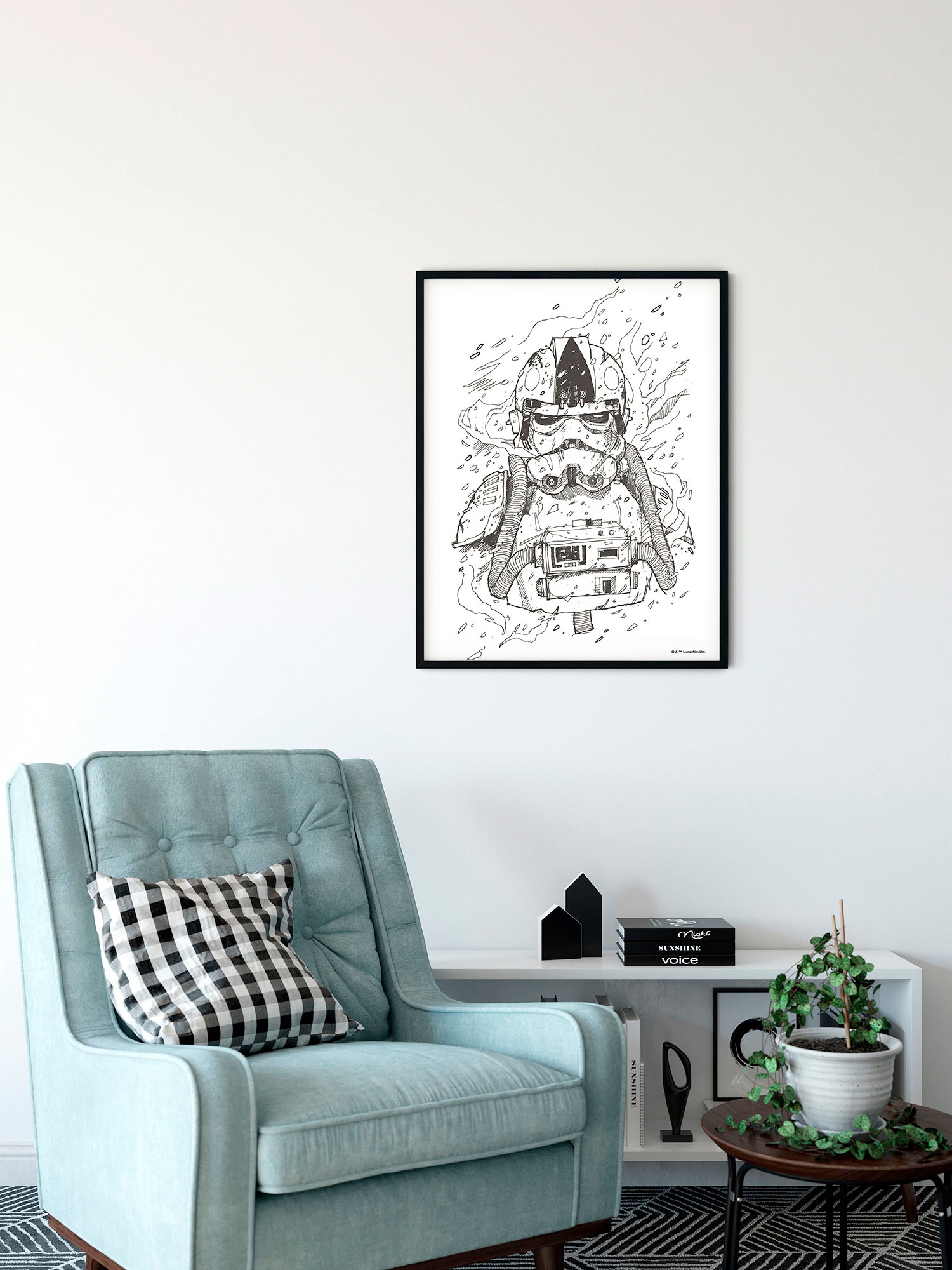 Komar Bild »Star Wars Pilot Drawing« Disney 1 Stk. tlg. Wandbild zur Dekoration im Kinderzimmer - ohne Rahmen
