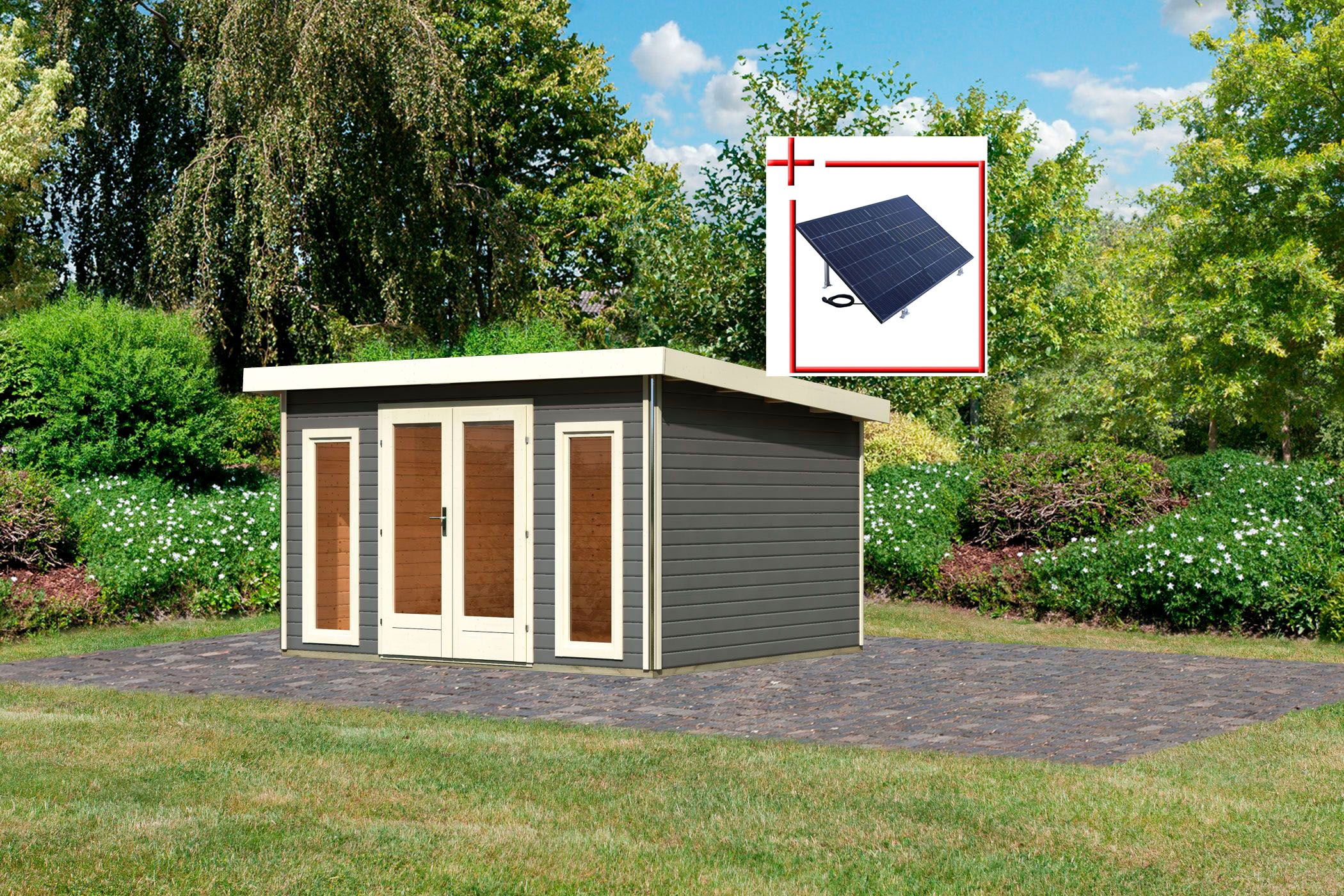Karibu Gartenhaus "Rabensee 2", terragrau günstig online kaufen