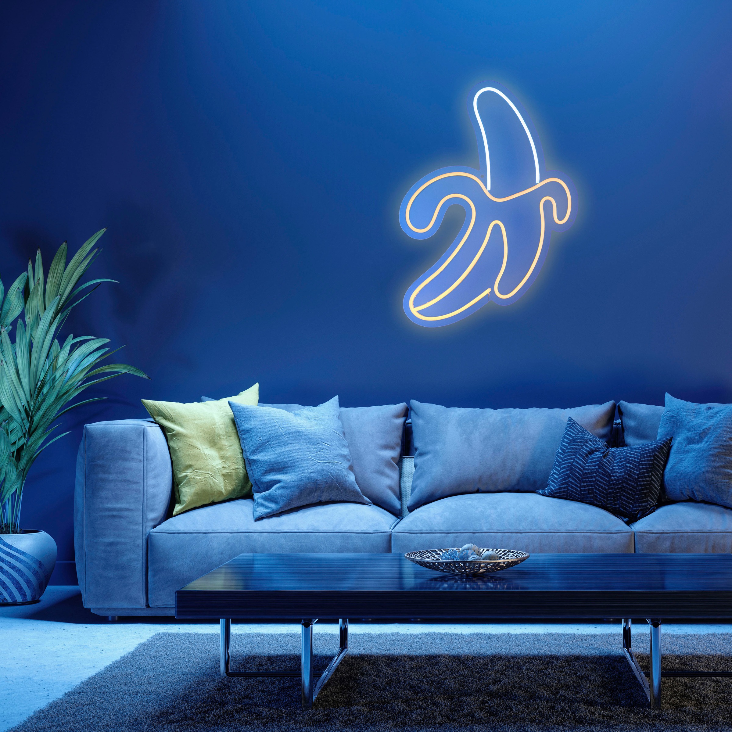 JUST LIGHT LED Wandleuchte »NEON-BANAN«, 1 flammig, Leuchtmittel LED-Board | LED fest integriert