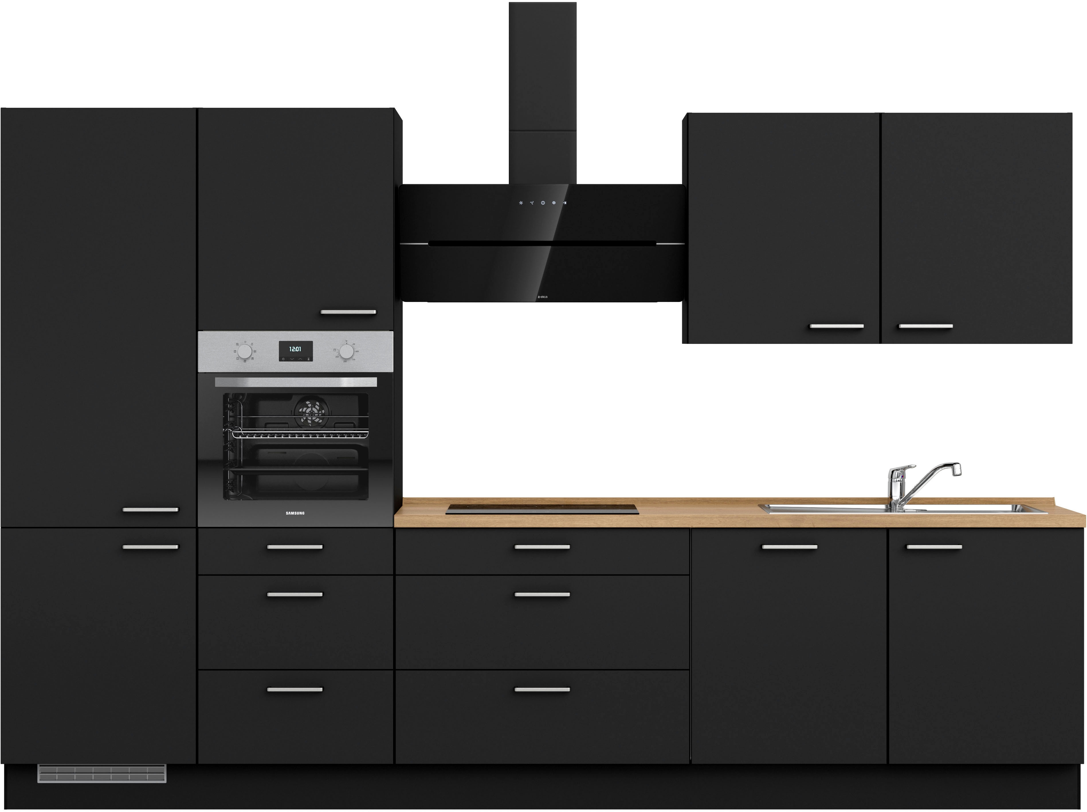 nobilia Küchenzeile ""Touch II", NEU: individuell anpassbar mit gratis Profi-Beratung" vormontiert, Breite 330 cm, Ausrichtung wählbar, wahlw. mit E-Geräten