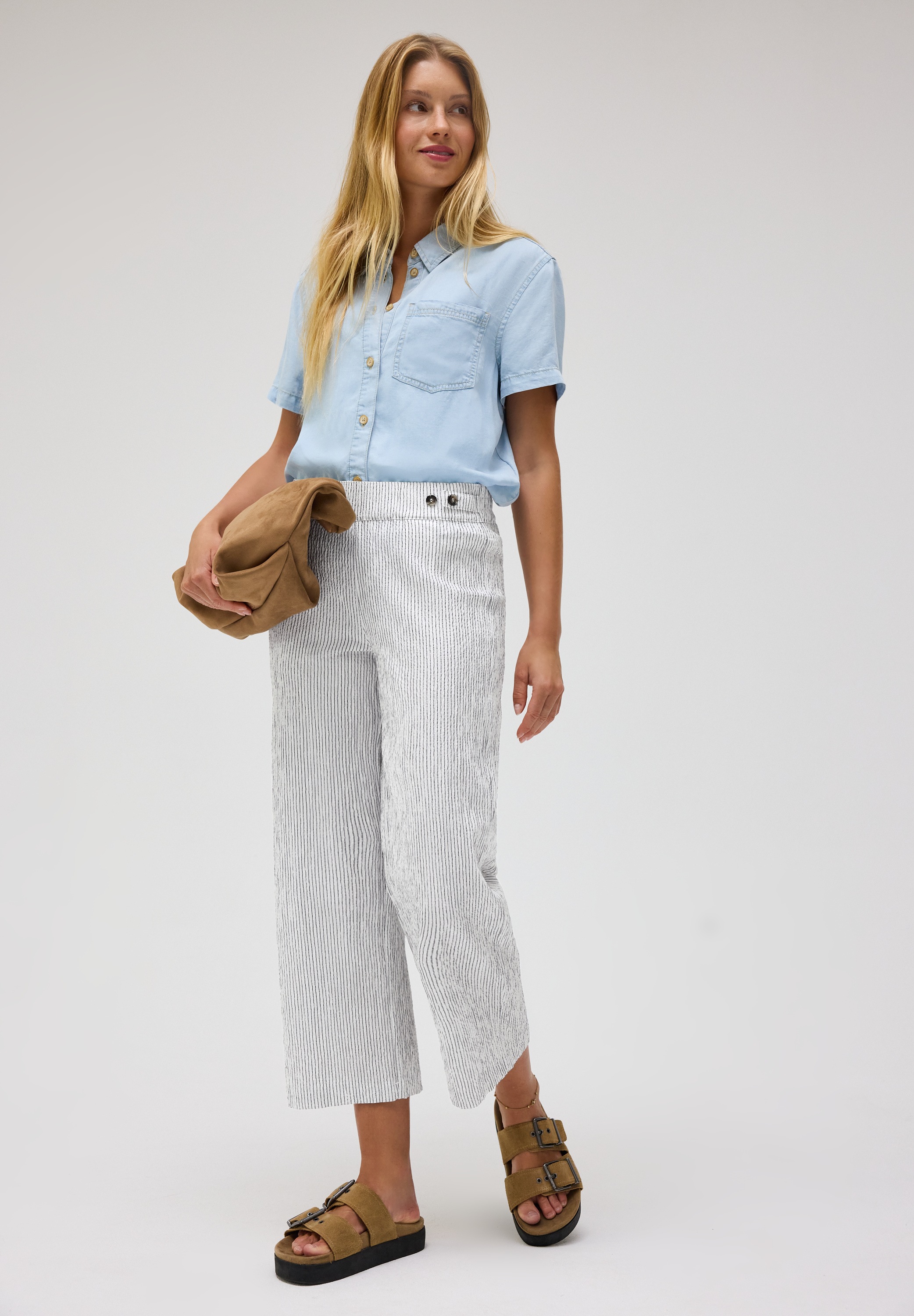 STREET ONE STUDIO Culotte  aus Seersucker-Material