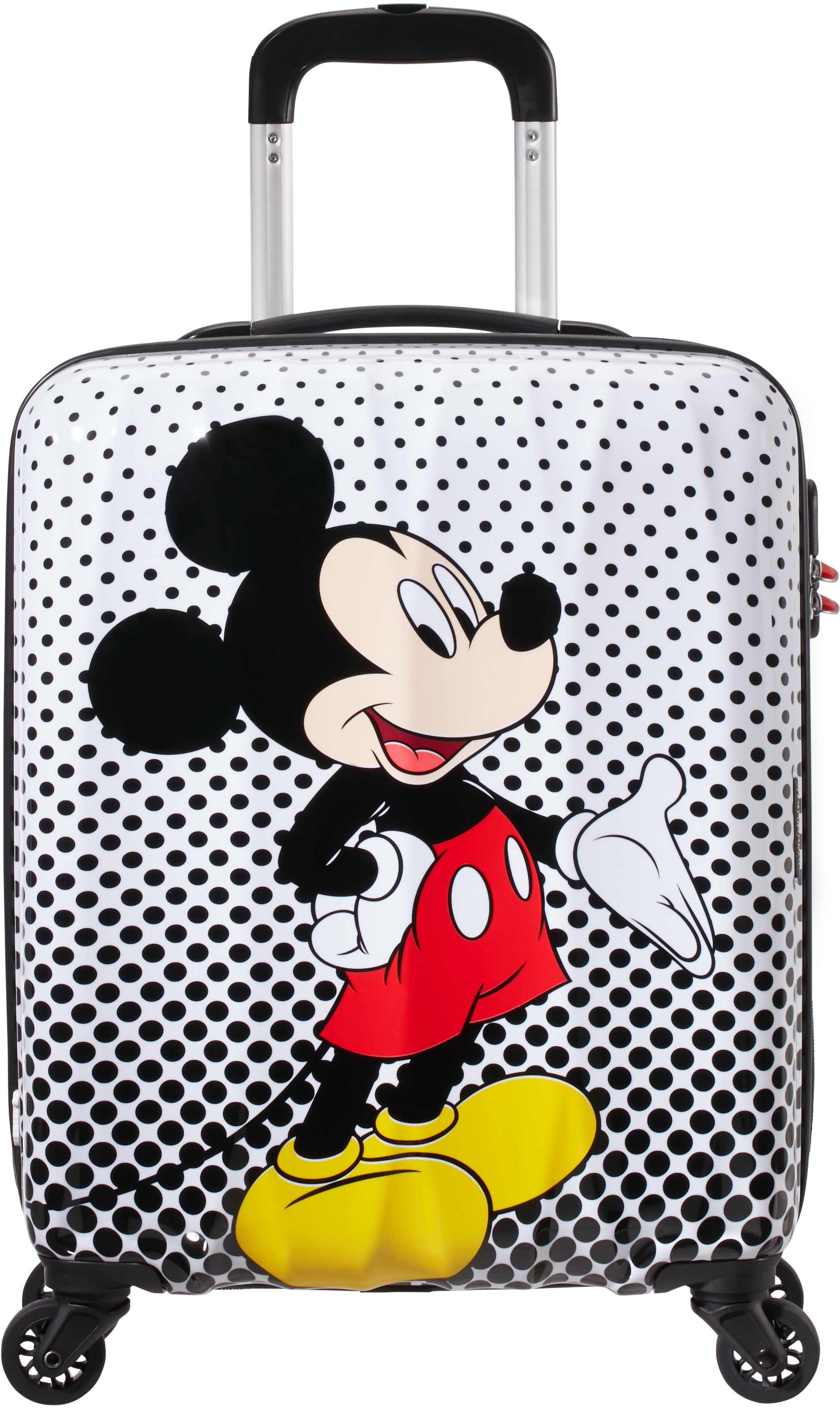 American Tourister® Hartschalen-Trolley »Disney Legends, Mickey Mouse Polka Dot, 55 cm«, 4 Rollen, Kinder Reisegepäck Handgepäck-Koffer TSA-Zahlenschloss