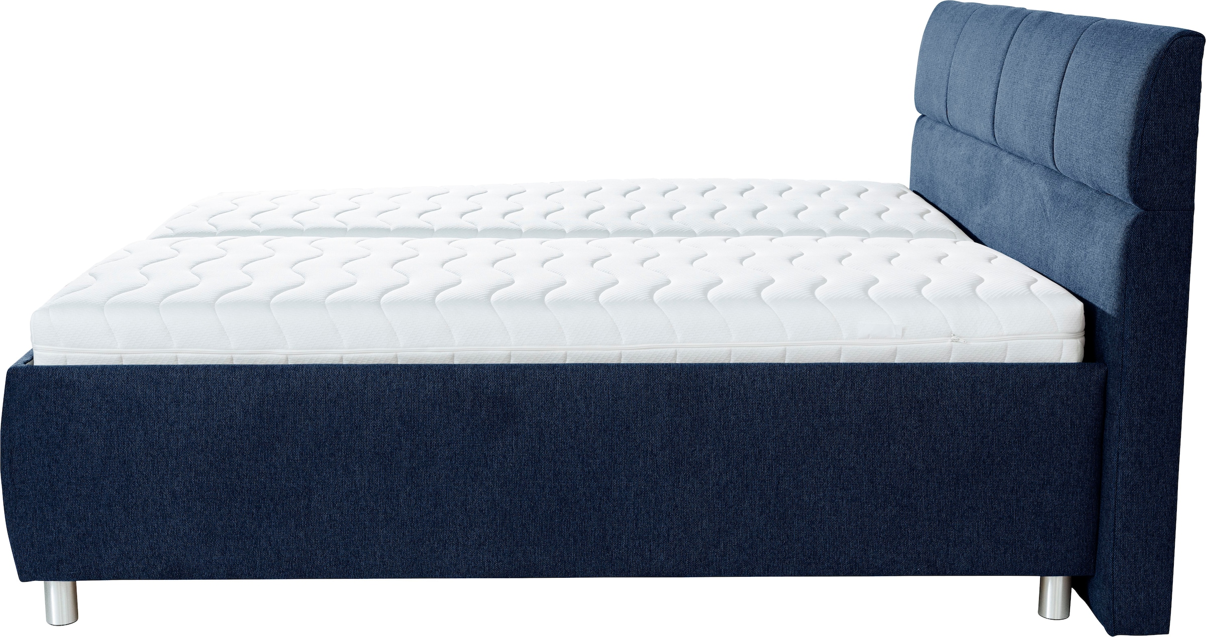 Stauraumbett ALINA "Maike", blau (blau gcp 106), B:199cm H:112cm L:218cm, Chenille GCP (100% Polyester), Betten, Stauraumbett, inklusive motorisch verstellbaren Lattenrost, wahlweise mit Matratze 3