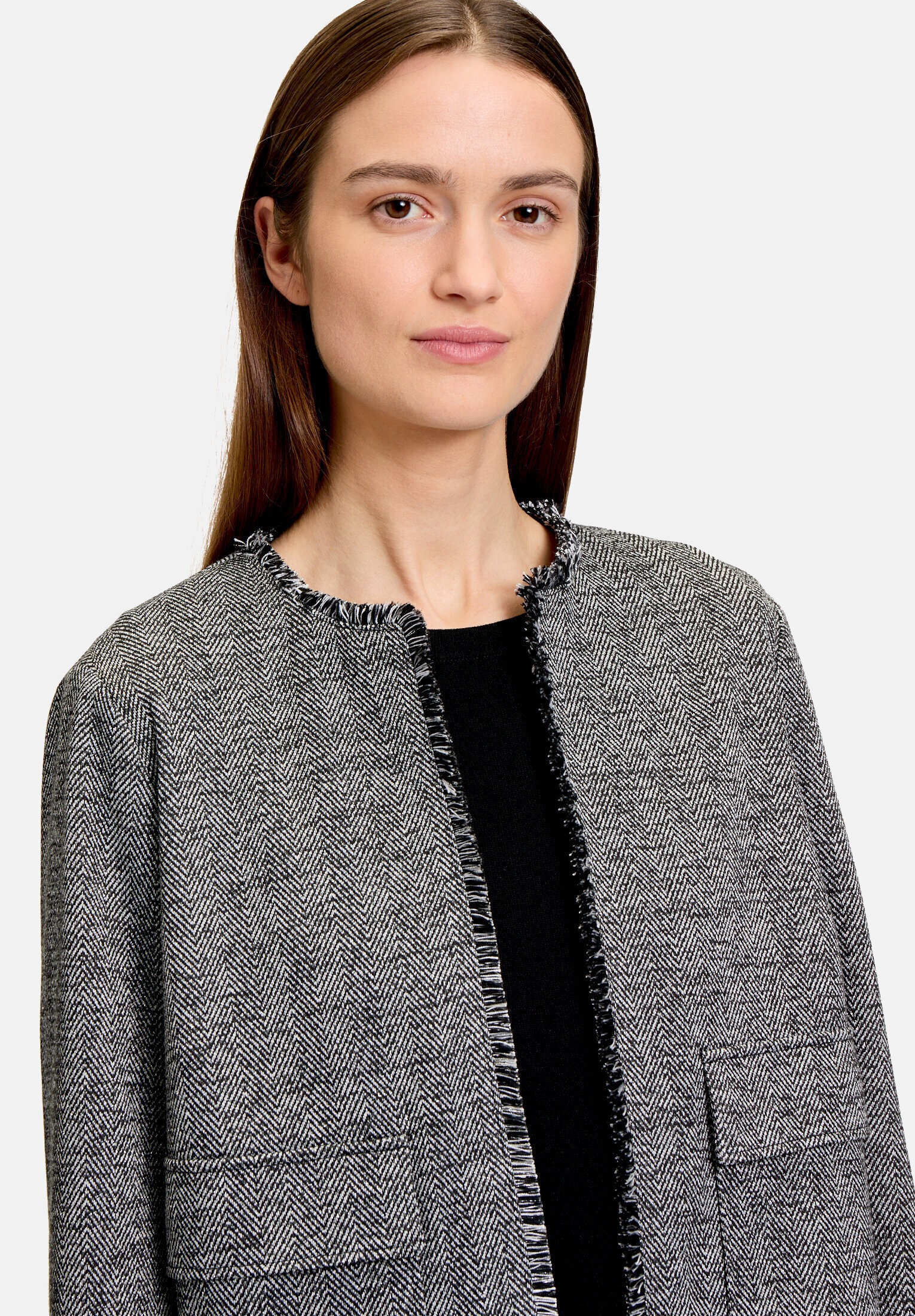 Betty&Co Jackenblazer »Damen mit Fransen«