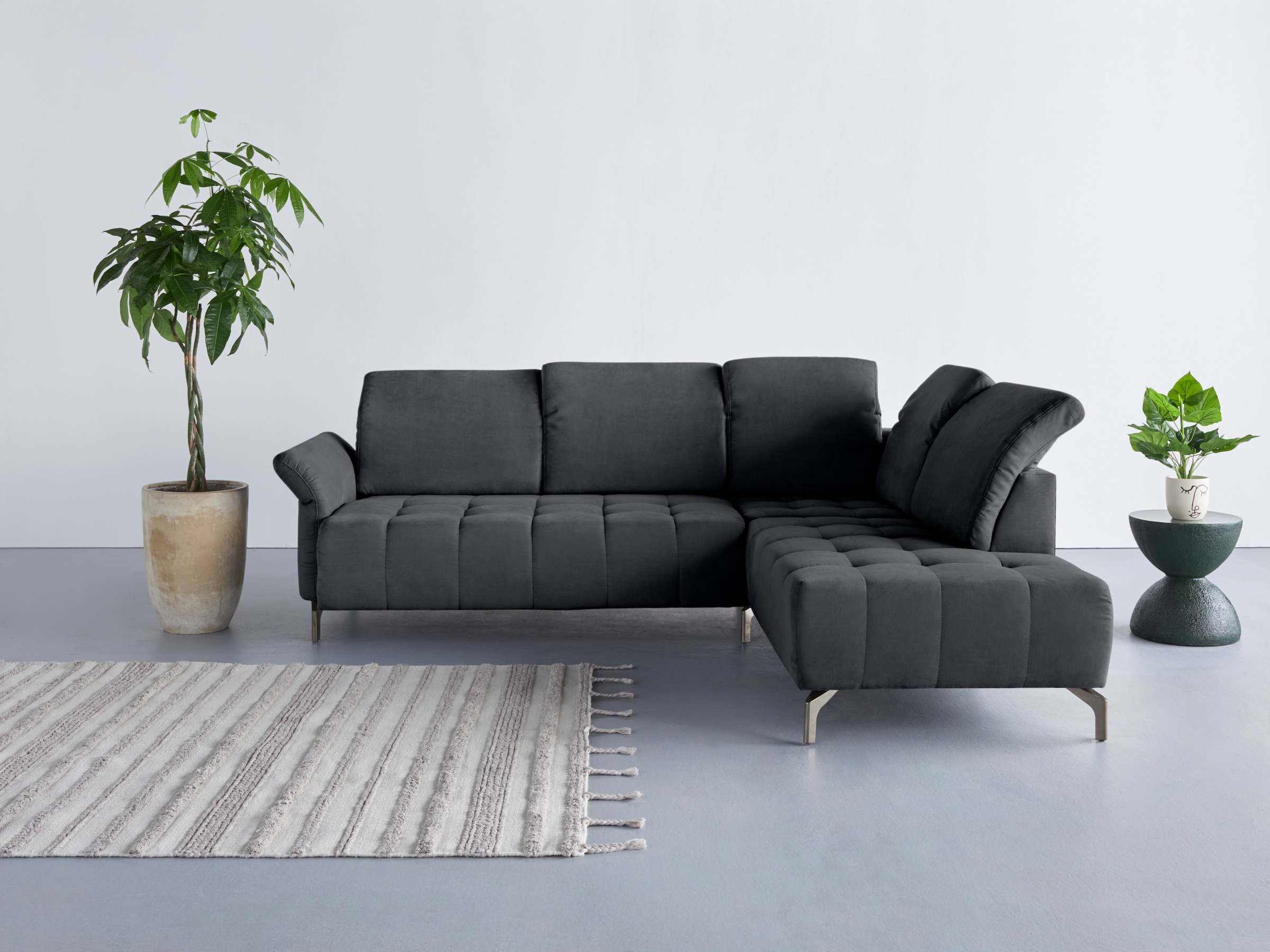 OTTO home Ecksofa "Fresh L-Form" Federkern, wahlweise Kopfteilverstellung und motorischer Vorziehsitz