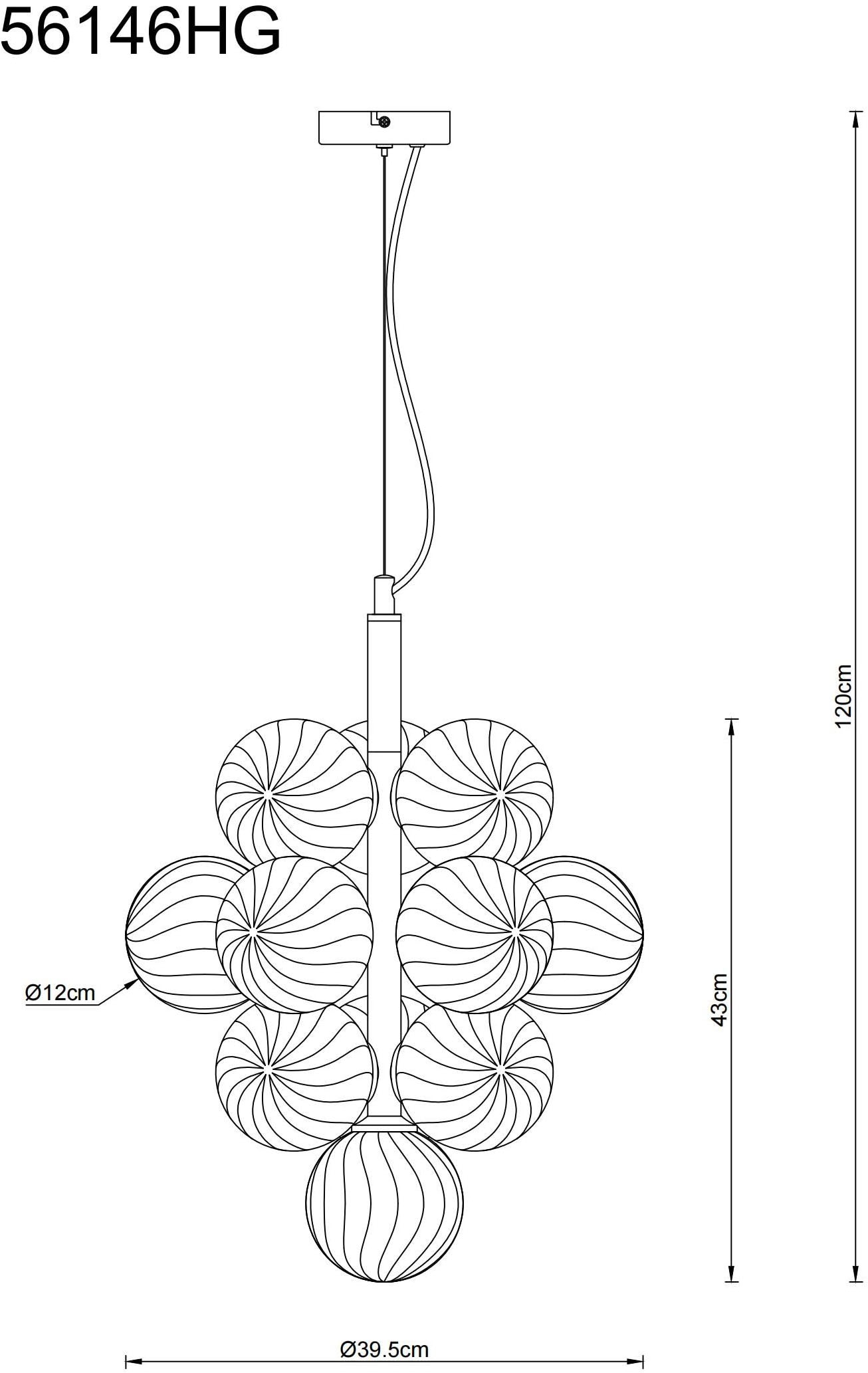 GLOBO LIGHTING LED-Hängeleuchte »CONOR«, 13 flammig, Leuchtmittel G9 | ohne Leuchtmittel, Glaskugeln
