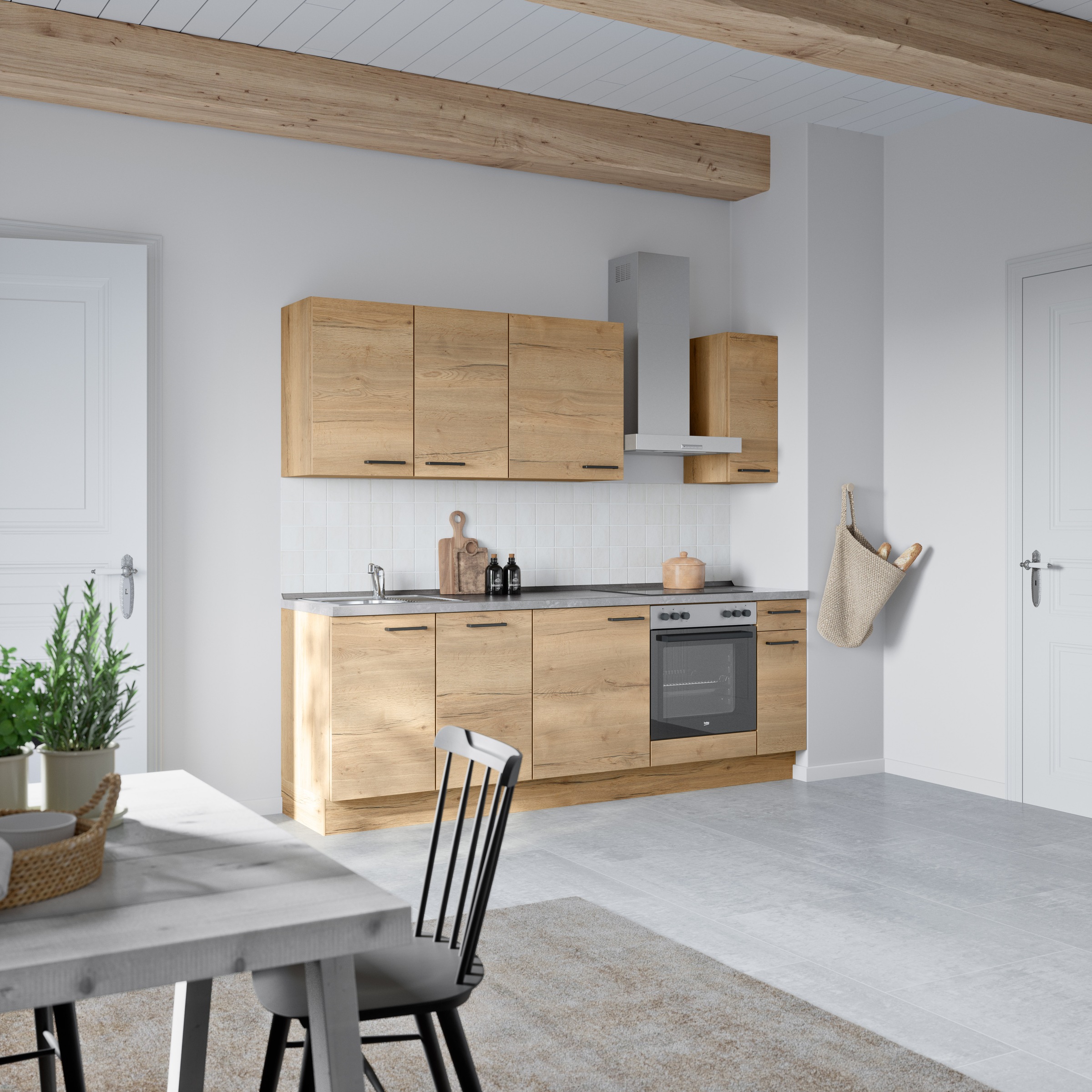 nobilia® Küchenzeile »"Structura I"«, vormontiert, Ausrichtung wählbar, Breite 240 cm, wahlw. mit E-Geräten