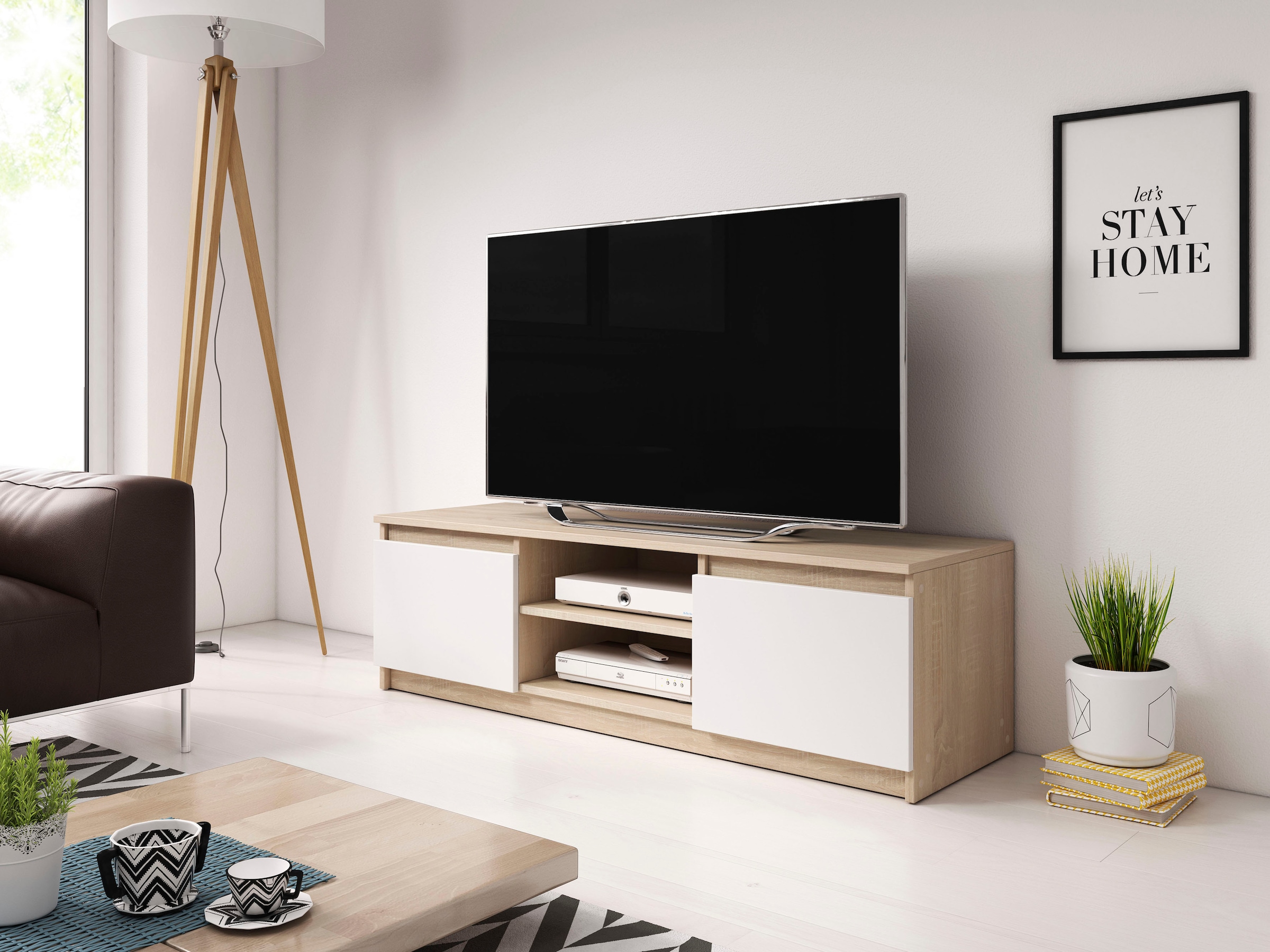INOSIGN Lowboard »DINGO«, zeitloser TV-Schrank, TV-Board Breite 120 cm, grifflose Fernsehschrank