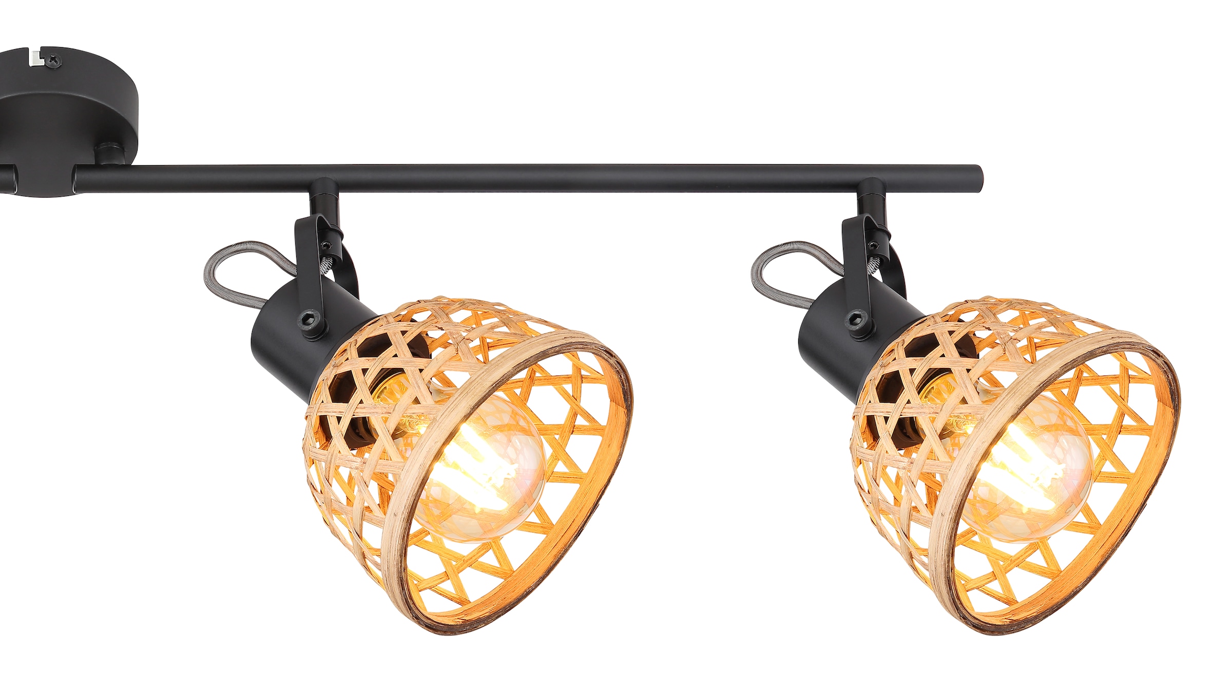 GLOBO LIGHTING Deckenspot »WENNA« E27 1 Stk. Deckenstrahler für Wohn- & Esszimmer schwarz Bambus