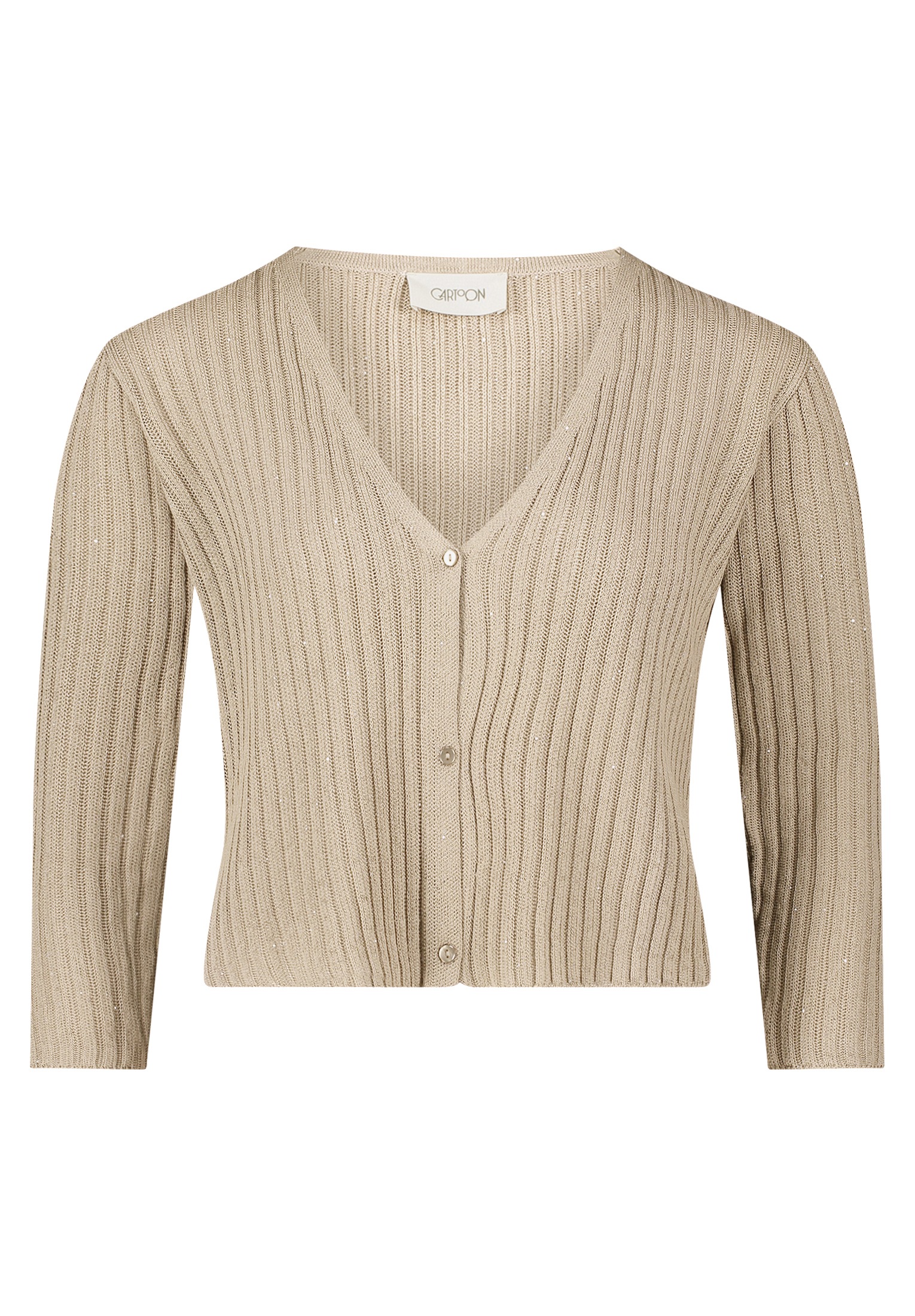 Cartoon Strickjacke "Damen mit 3/4 Arm" 1 Stk. Material günstig online kaufen