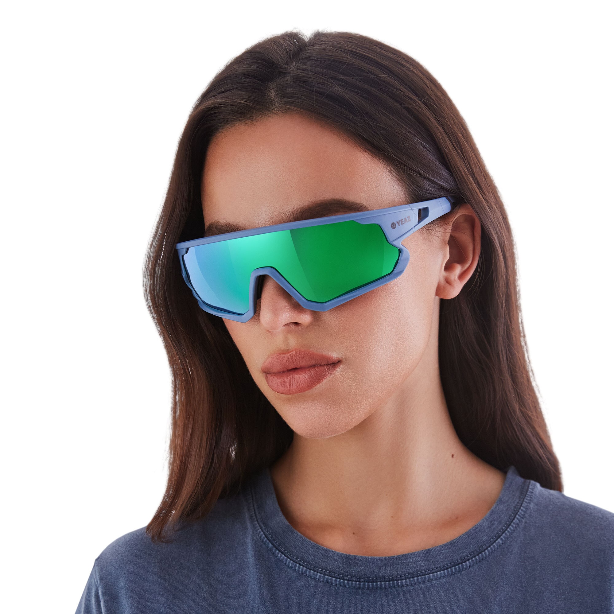 YEAZ Sportbrille »Sport-Sonnenbrille Cyan Blue/Green SUNRISE«