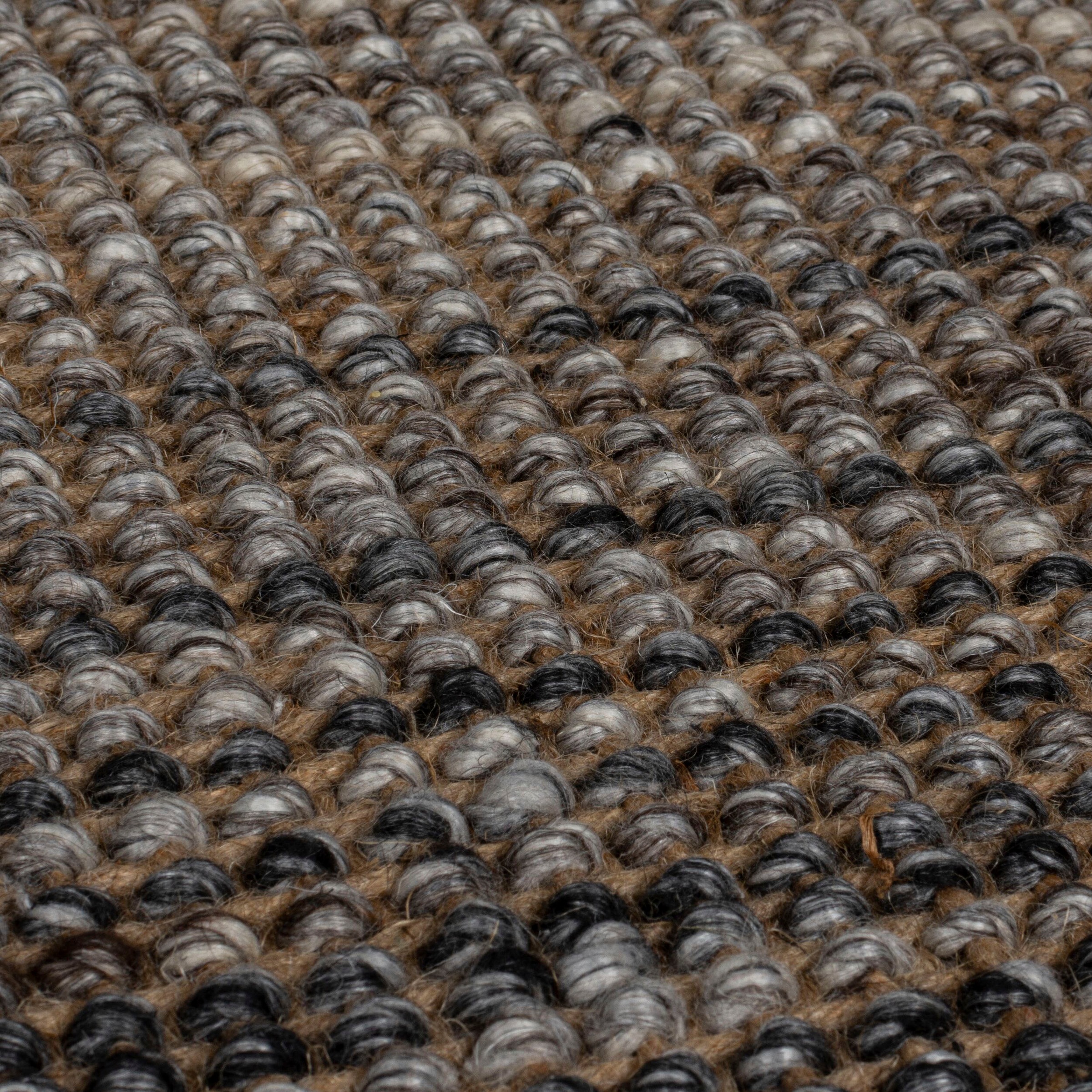 Teppich FLAIR RUGS "Jute Ombre", grau, B:160cm H:8mm L:230cm, Jute, Kunstfaser, Wolle, Teppiche, Teppich 3