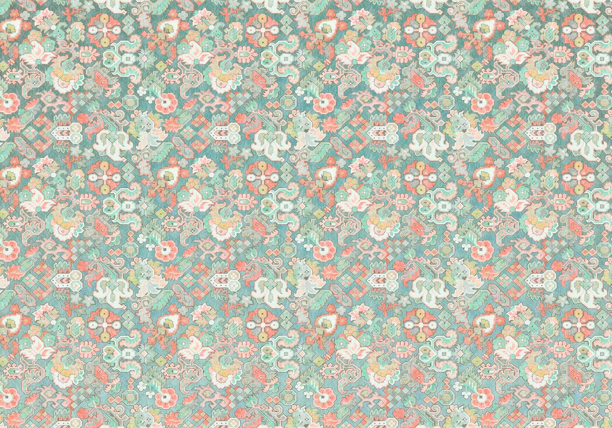 Komar Vliestapete "Digitaldruck Vlies - Fleurs DOcéan - Größe 400 X 280 Cm" Bedruckt Glatt Wohnzimmer, Schlafzimmer