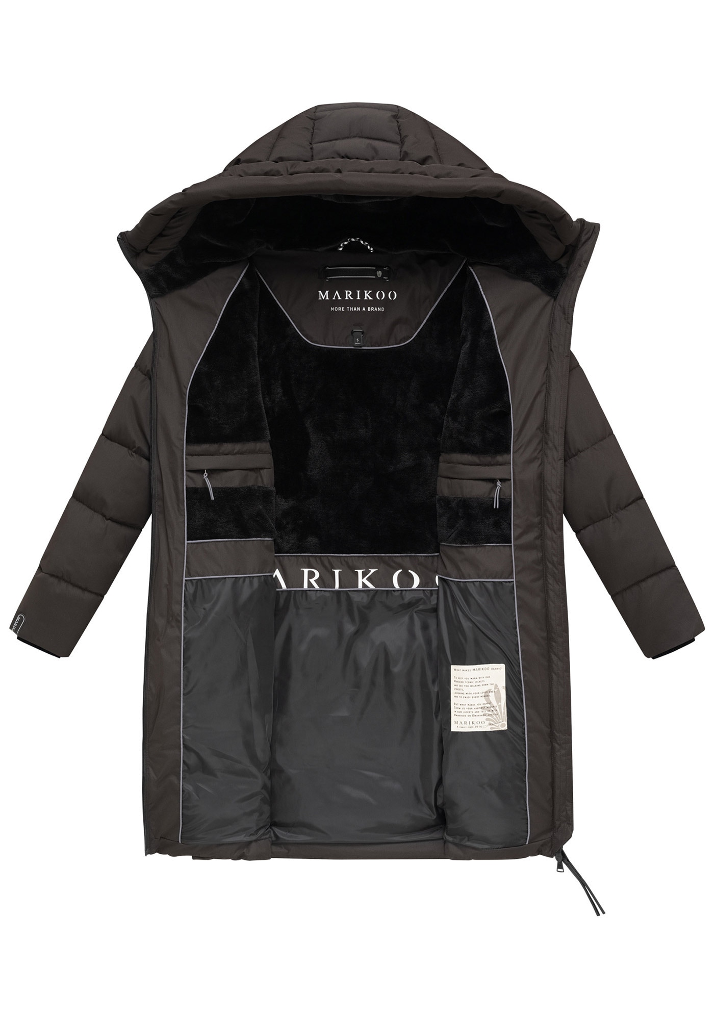 Marikoo Winterjacke »Natsukoo XVI« Stepp Mantel mit großer Kapuze