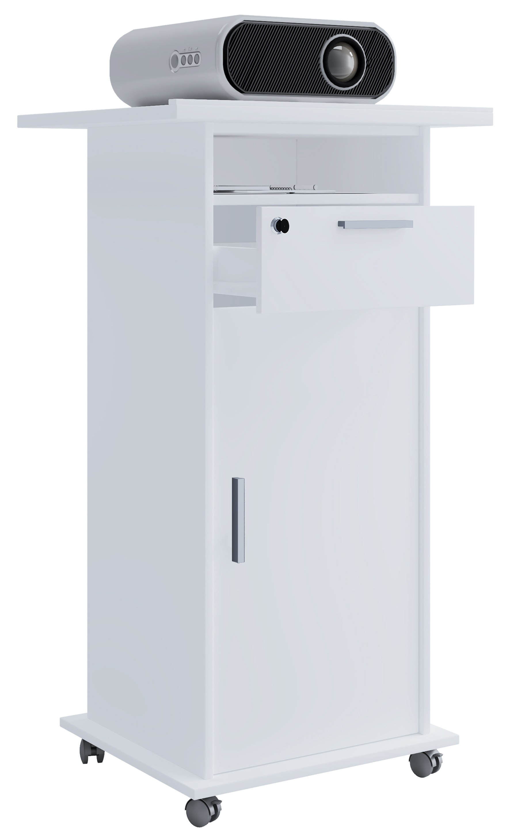 Wohnzimmertisch VCMweiß, Sideboards, "Tisch Möbel Wagen Beamer Projektor Neta Tür"