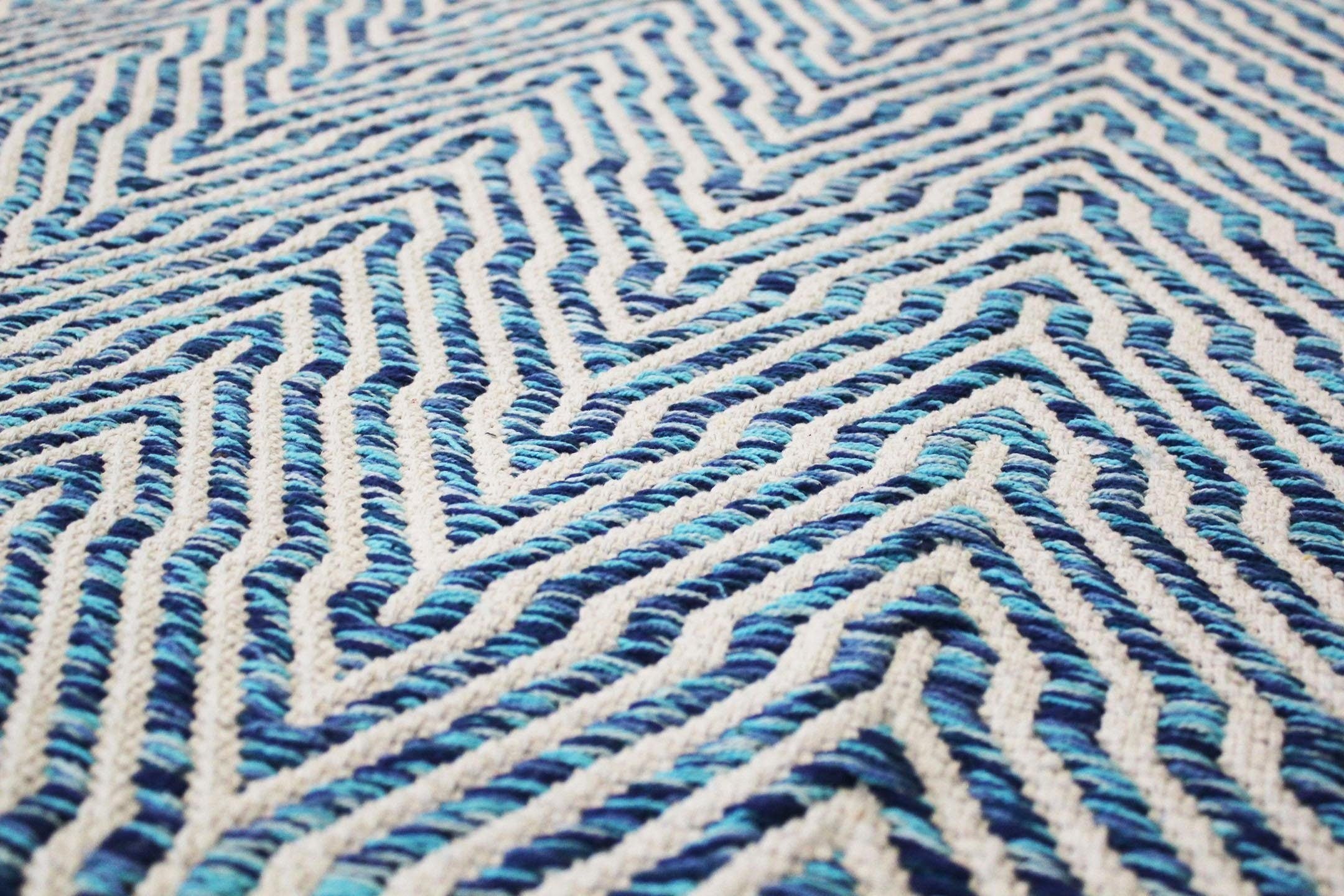 calo-deluxe Teppich »Luba 433«, rechteckig, 7 mm Höhe, reine Baumwolle, handgewebt, Wohnzimmer, Kinderzimmer