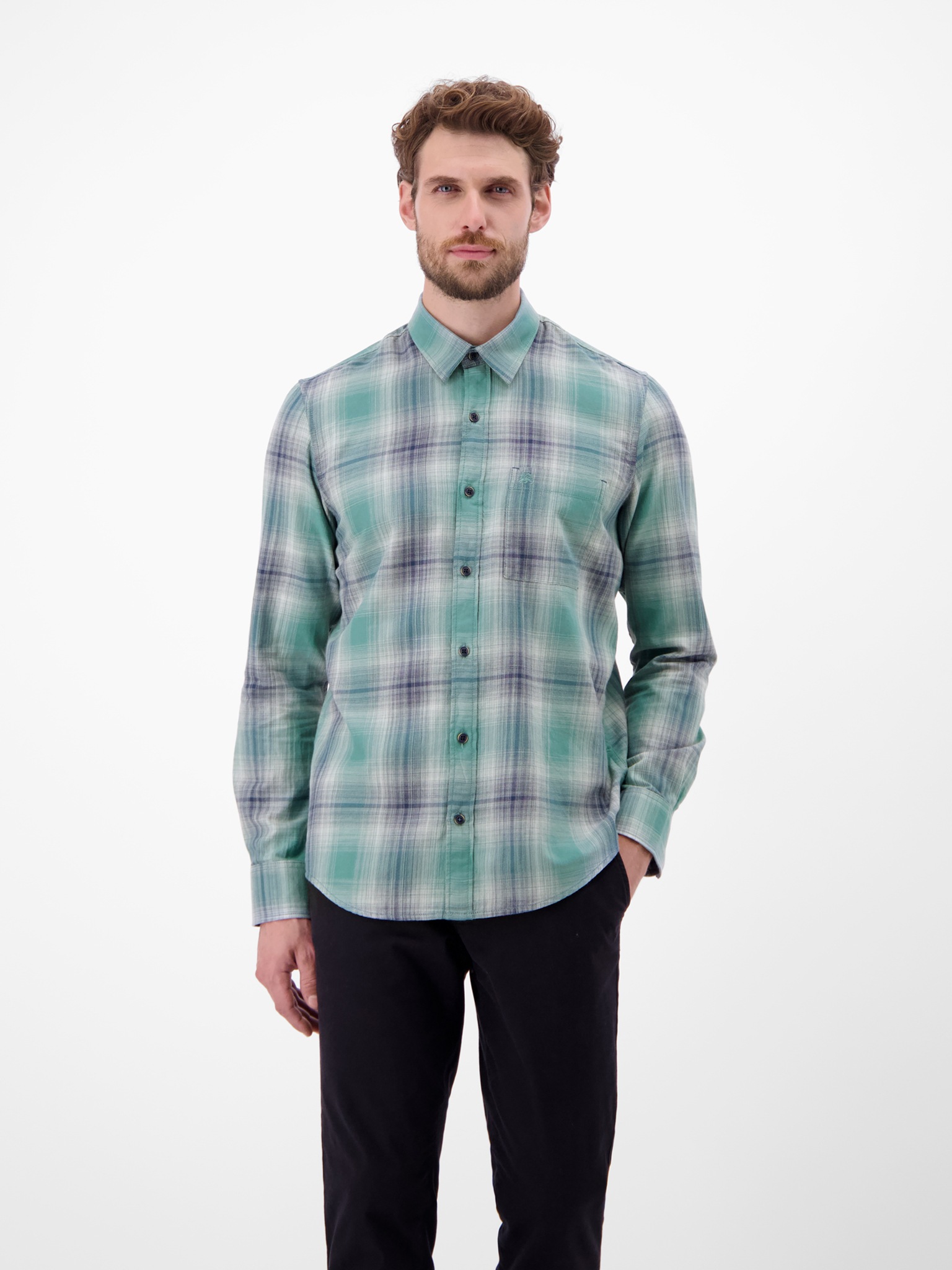 LERROS Langarmhemd mit Karo Muster günstig online kaufen