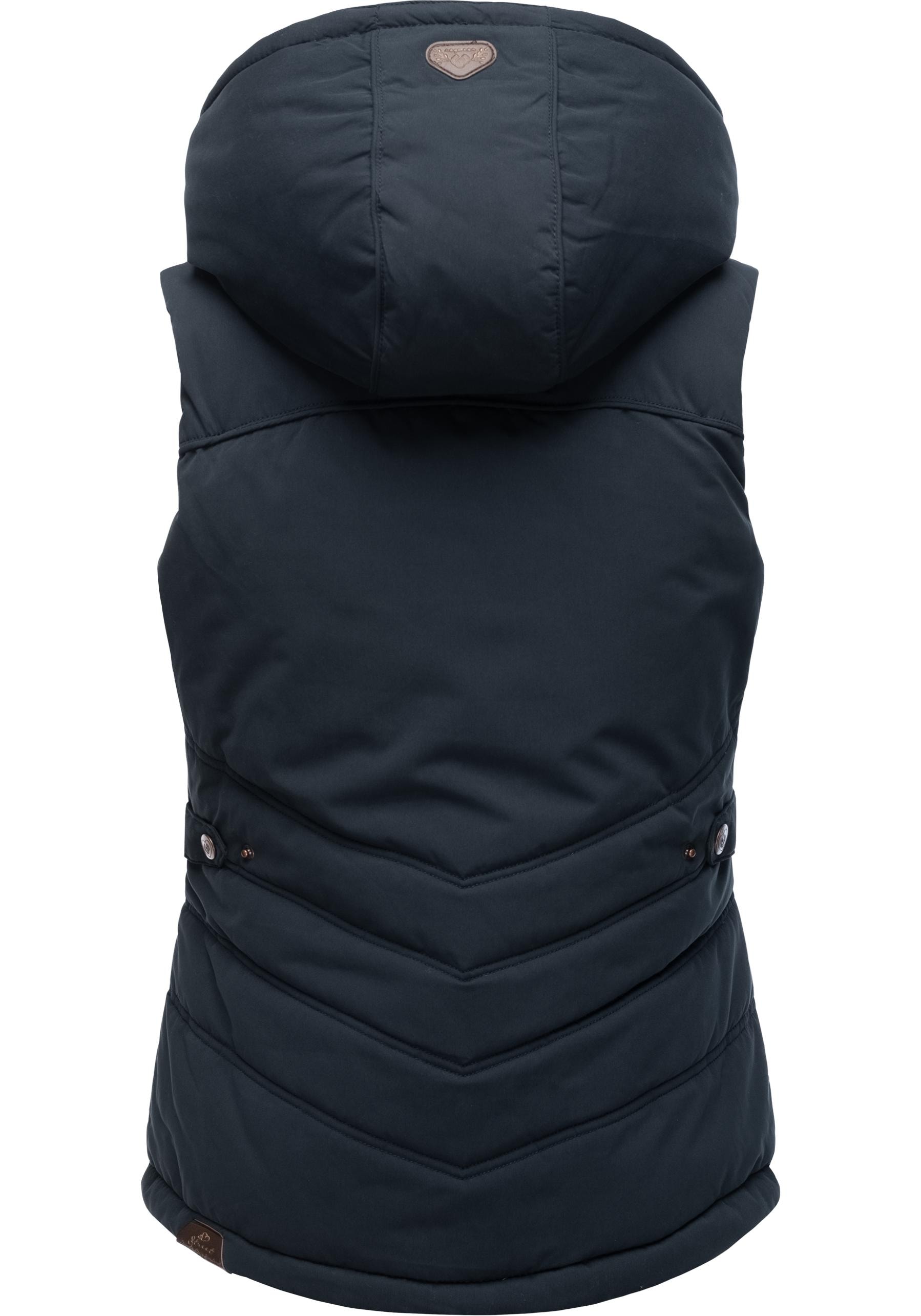 Ragwear Steppweste »Hesty«, Wasserdichte Outdoor-Weste mit abnehmbarer Kapuze
