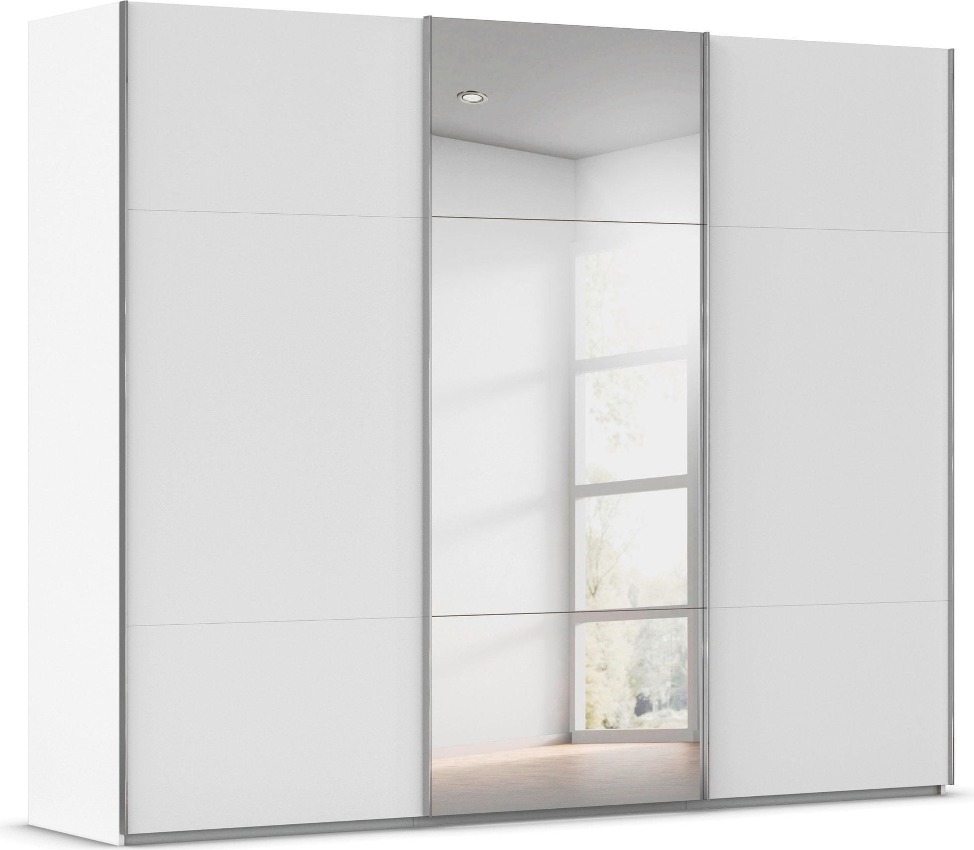 rauch Schwebetürenschrank "Kleiderschrank Schrank Garderobe Schlafzimmerschrank CONTIDO" 3 verschiedene Ausstattungen BASIC/CLASSIC/PREMIUM (inkl. SOFT-CLOSE), aus hochwertigem Material in 6 Breiten 2 Griff-Farben MADE IN GERMANY