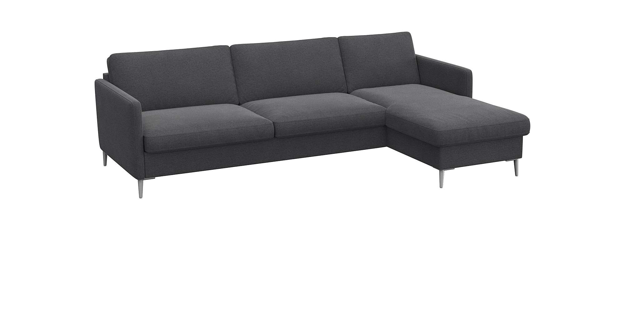 FLEXLUX Ecksofa »Fiore, super Sitzkomfort durch Kaltschaum im Sitz, L-Form«, schmale Armlehnen, Füße Alu