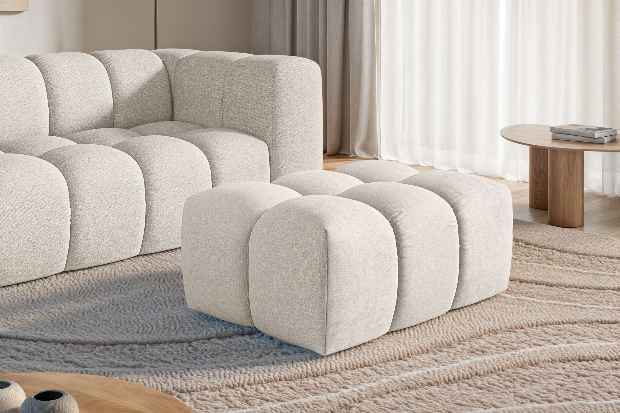 homsy by Ana Johnson Polsterhocker "BOUBELLE Sitzhocker mit Steppung, Bubble-Optik, Maße B/T/H: 97/67/42cm" erstklassige Verarbeitung, hoher Sitzkomfort und modernes Design