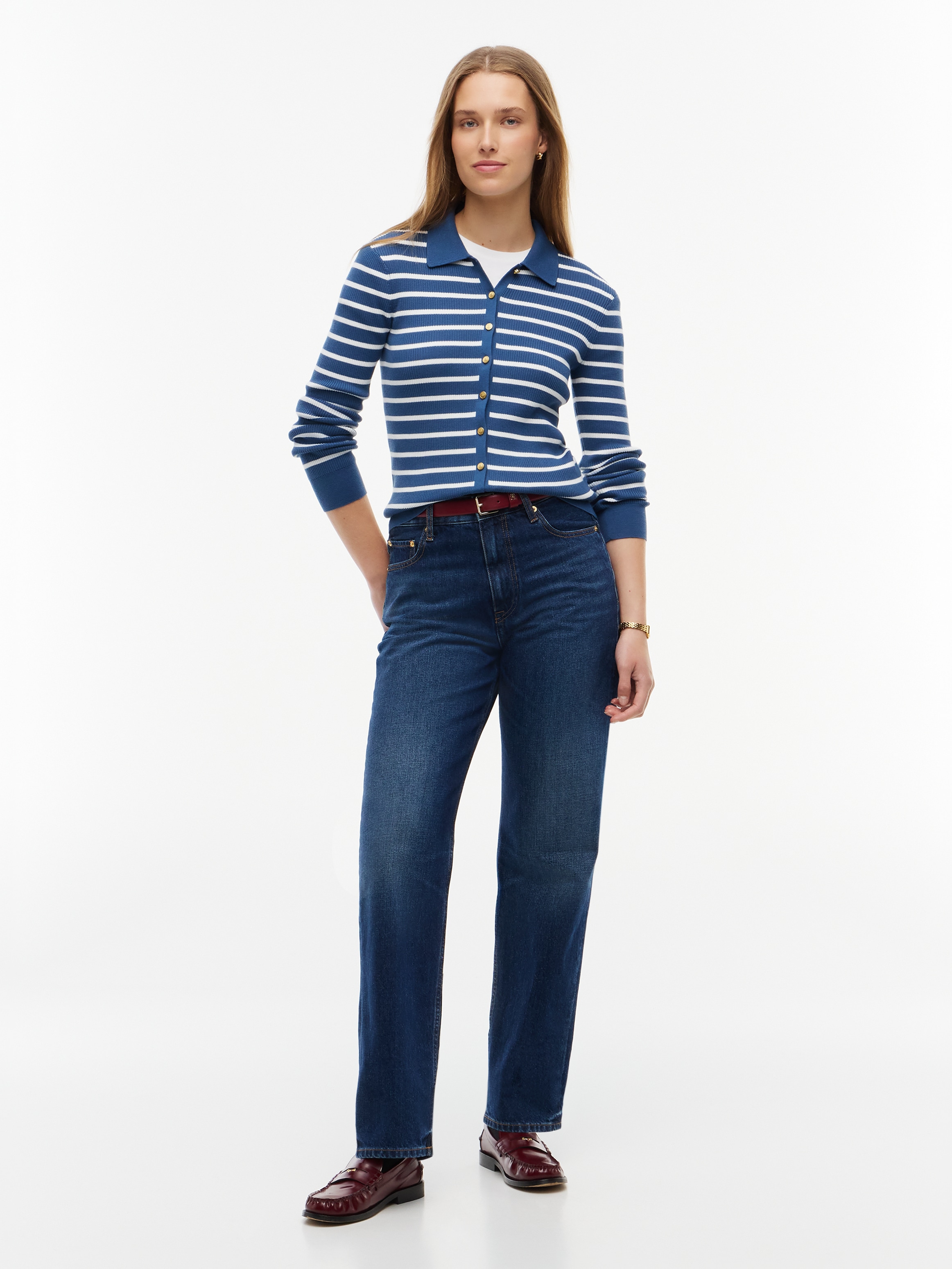 Tommy Hilfiger Strickjacke »FINE GG LS POLO-NK CARDIGAN« Baumwollmischung, Polokragen