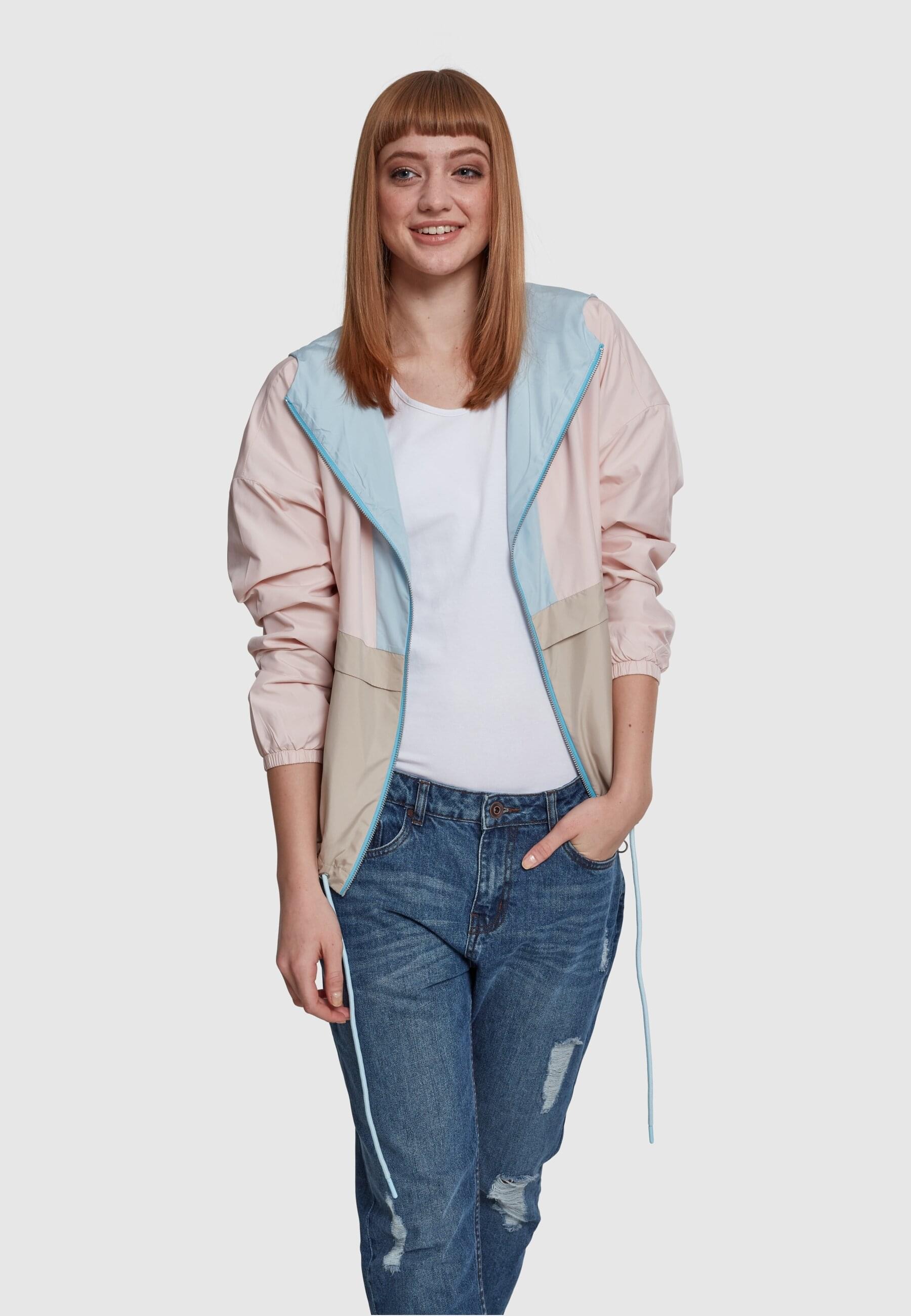 URBAN CLASSICS Anorak »Urban Classics Damen Ladies 3-Tone Oversize Windbreaker«, (1 St.), mit Kapuze