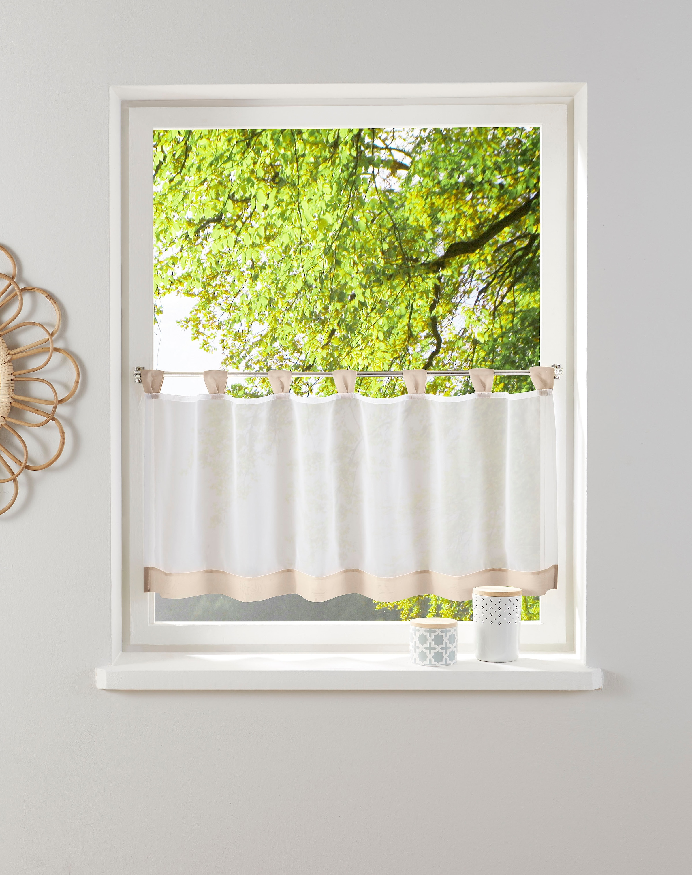 my home Scheibengardine "Bitola" Schlaufen 1 Stk. tlg. Fertiggardine, trans günstig online kaufen