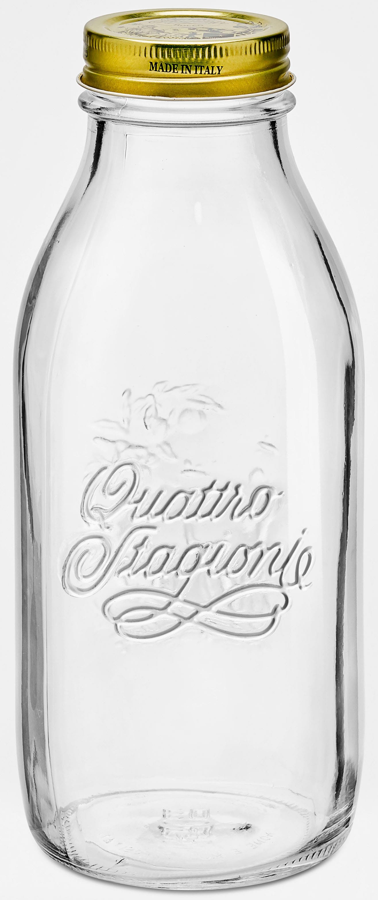 Bormioli Rocco Einmachglas "Quattro Stagion" luftdicht verschließbar, goldener Schraubverschluss, 1 L
