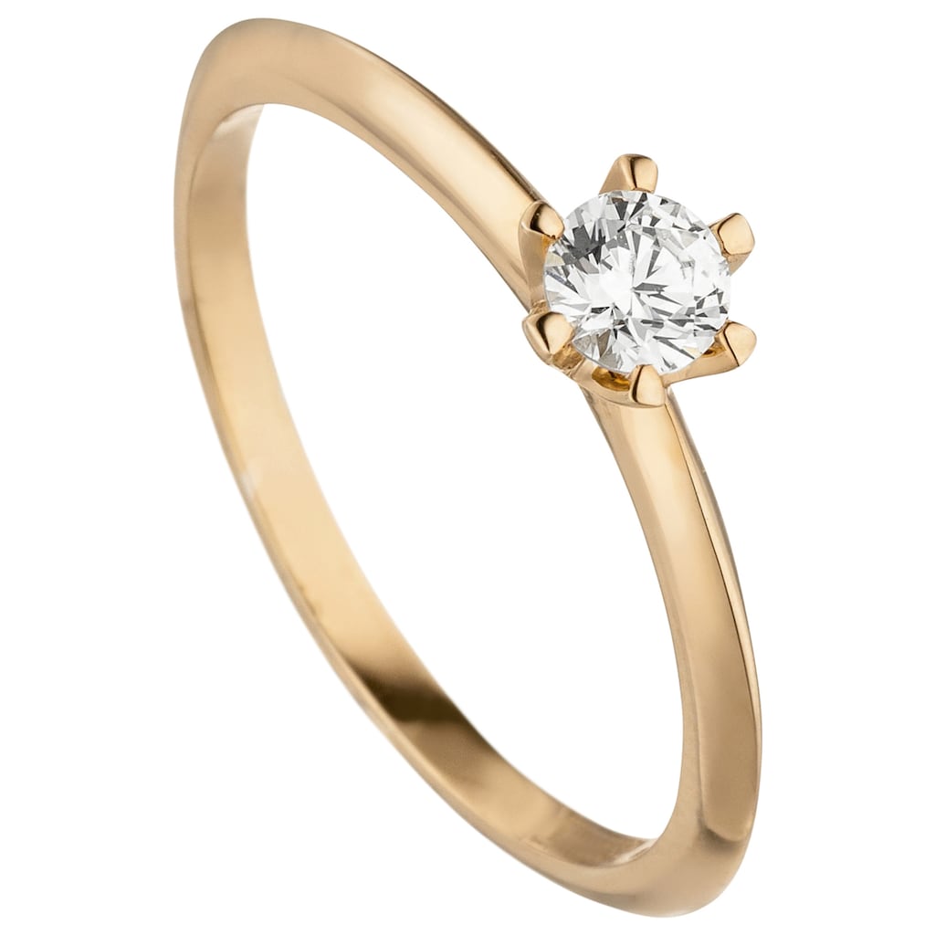 JOBO Fingerring »Ring mit Diamant Brillant 0 25 ct.« 585 Roségold