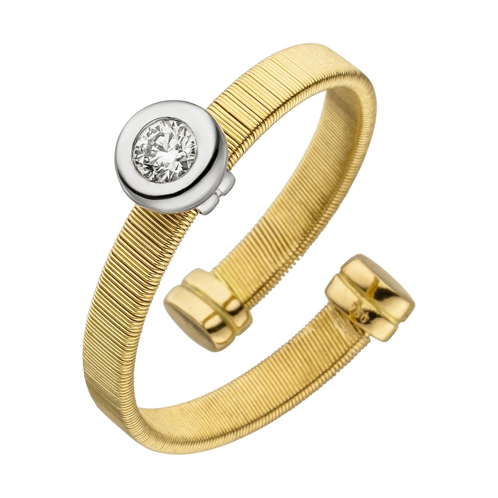 JOBO Fingerring offen 750 Gold bicolor mit Diamant