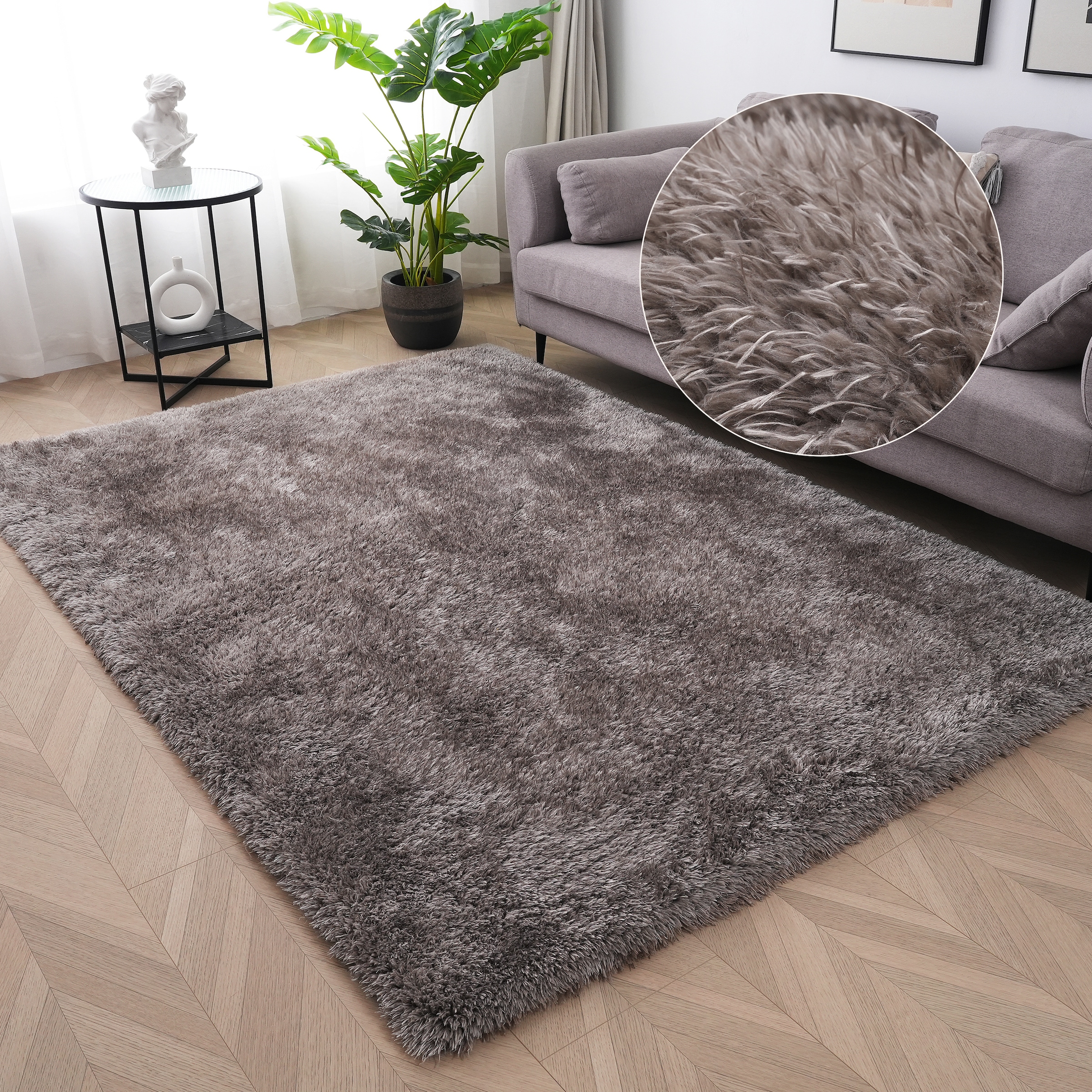 my home Hochflor-Teppich »Micro Shaggy«, rechteckig, 53 mm Höhe, weich, flauschig, Uni-Farben, Wohnzimmer, Schlafzimmer, Kinderzimmer