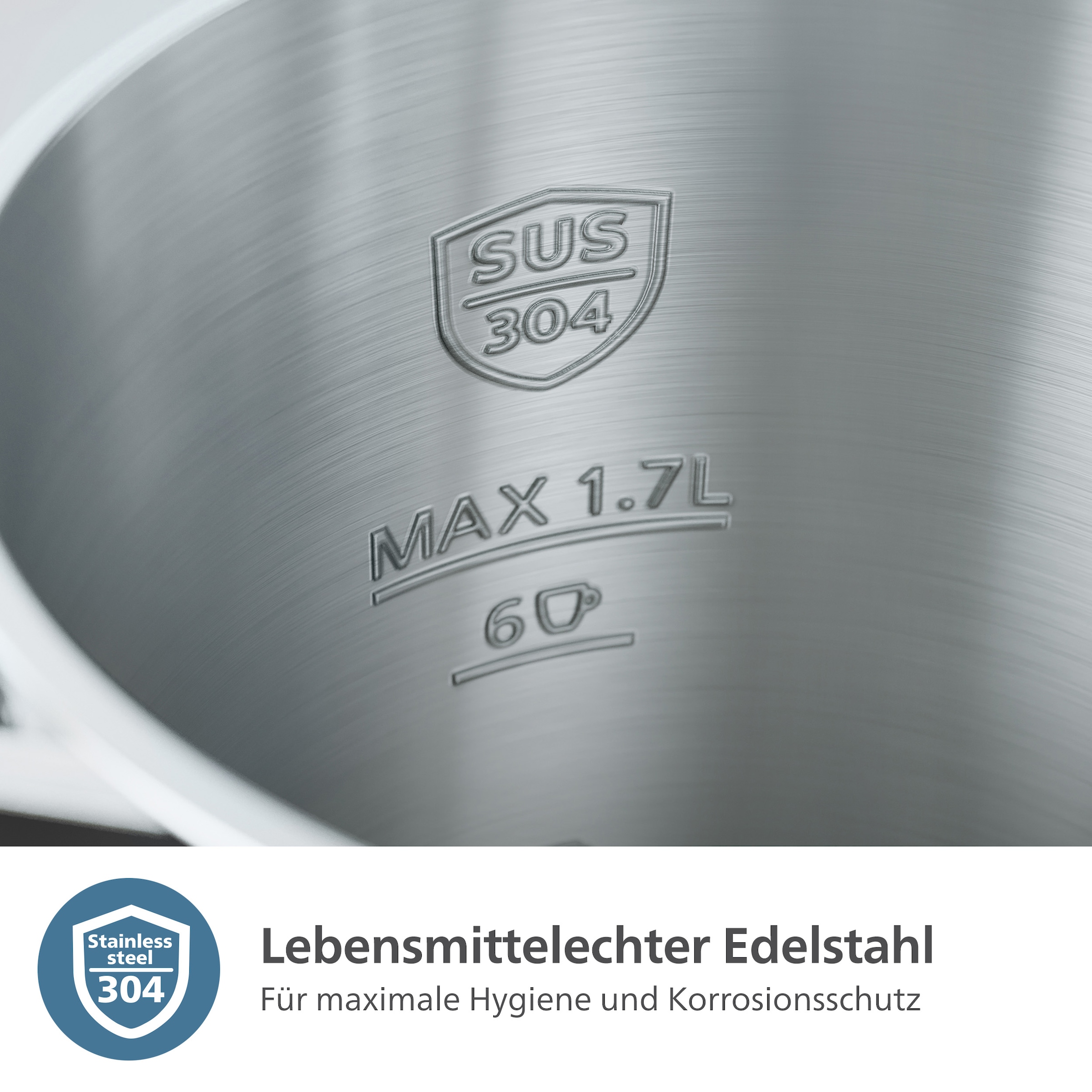 Philips Wasserkocher »HD9396/90 7000 Series, doppelwandig, mit 6 Temperatureinstellungen«, 1,7 l, 2200 W, aus lebensmittelechtem Edelstahl, mit Warmhaltefunktion