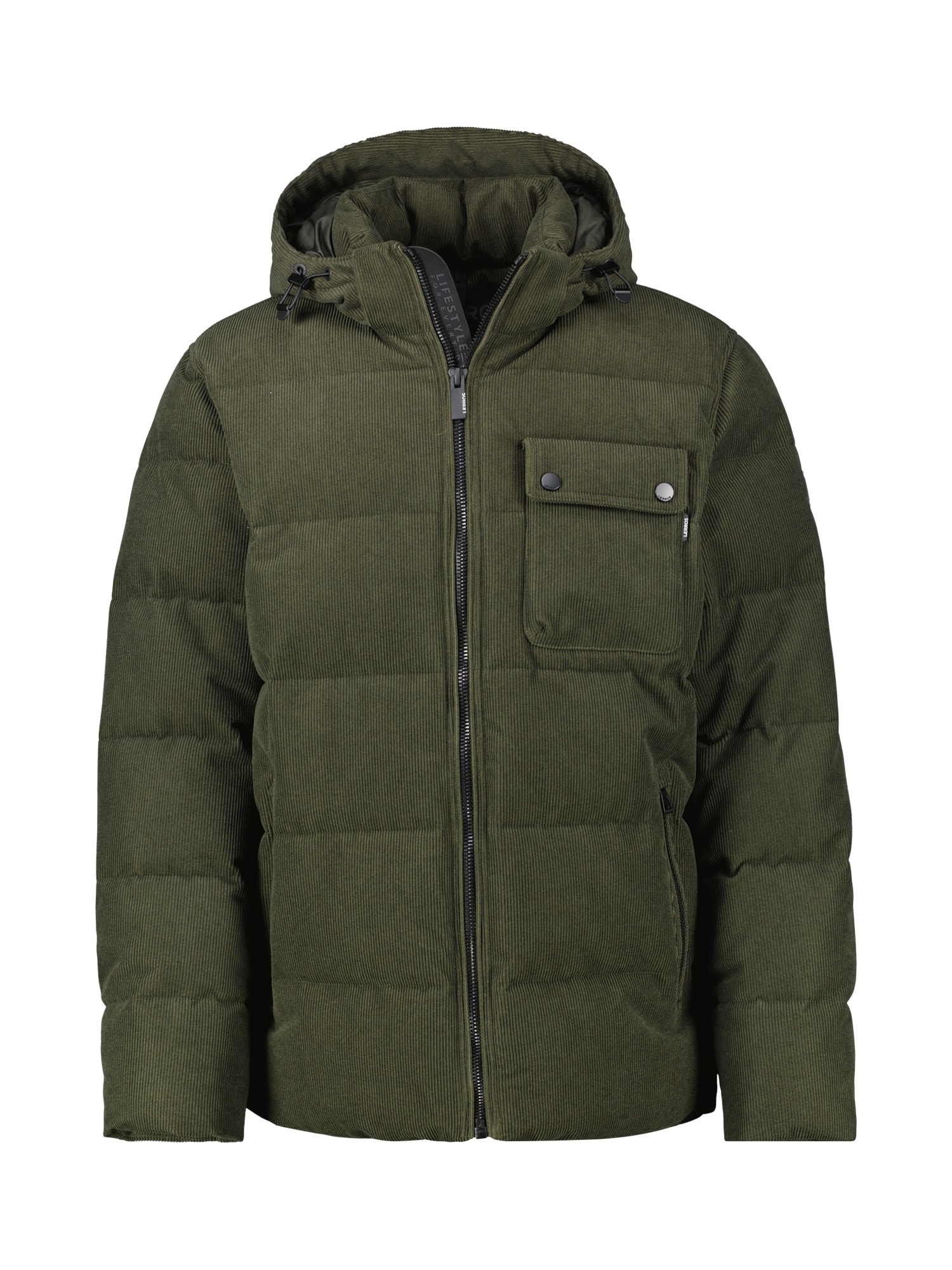 LERROS Steppjacke »LERROS Herren Steppjacke in funktionaler Cord-Optik«, mit Kapuze, Wasser- und windabweisend, atmungsaktiv
