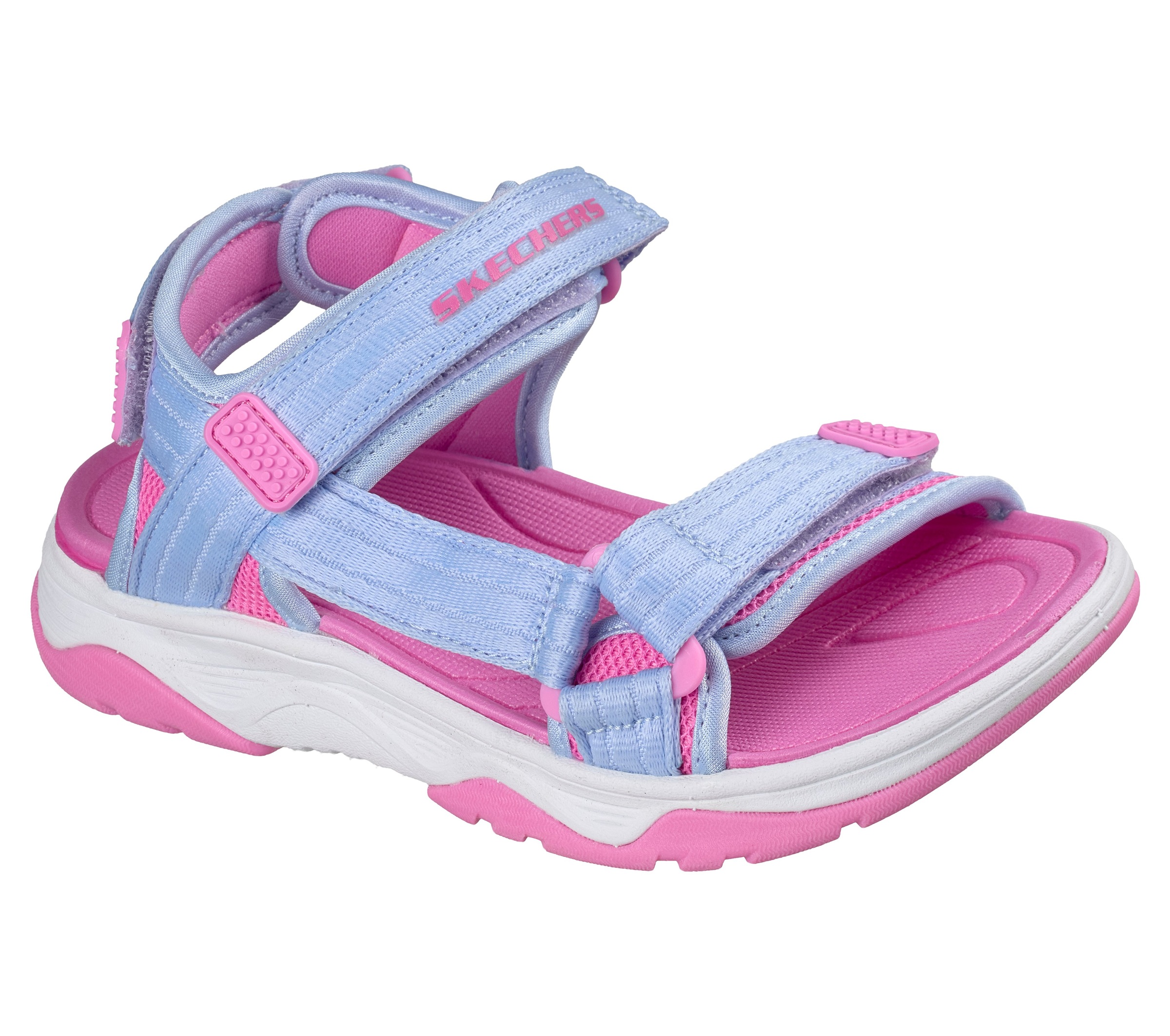 Sandale SKECHERS "TREAD SEEKER", Mädchen, Gr. 34, violett, Textil, Mesh, kontrastfarbene Details, Schuhe Sandale, Sommerschuh mit Klettverschluss, Größenschablone zum Download 3