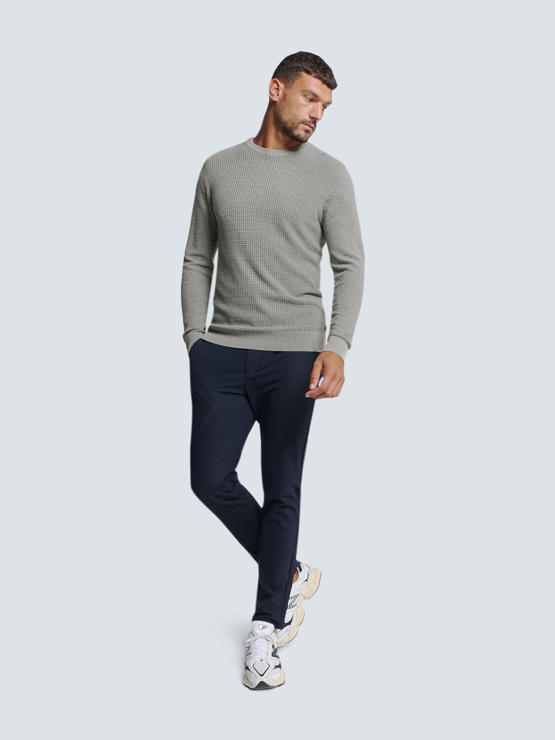 NO EXCESS Rundhalspullover »No Excess Zweifarbiger Rundhals-Pullover«