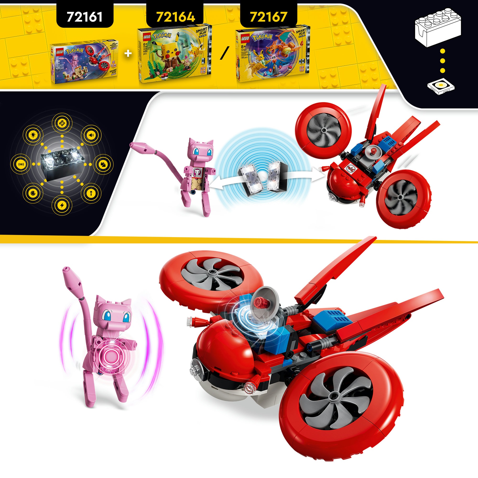 LEGO® Konstruktionsspielsteine »SMART Play™  Drohnensuche nach einem Mysteriösen Mew (72161)« LEGO Pokémon; Mit SMART Brick kompatibel (nicht enthalten)