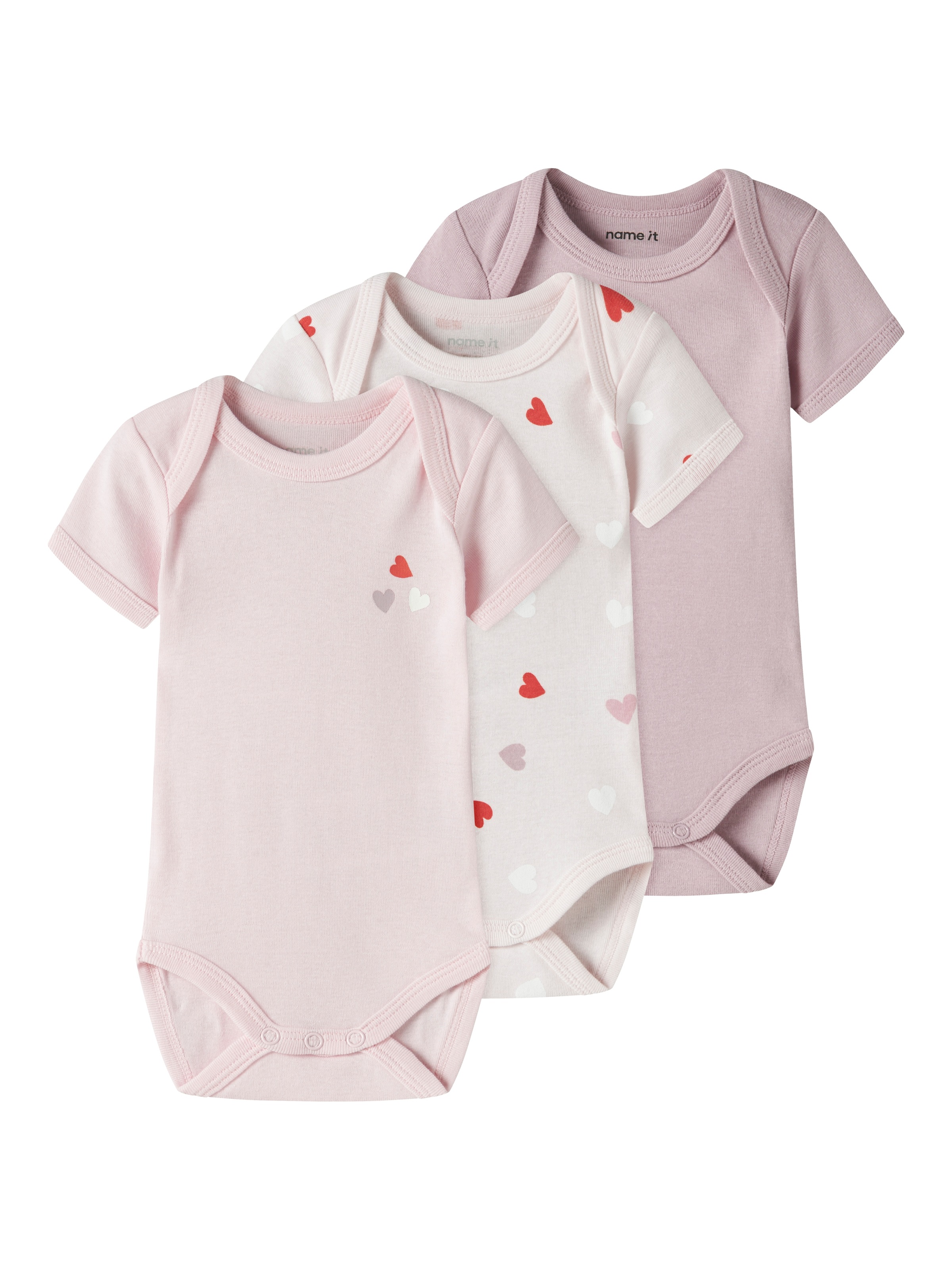 Name It Kurzarmbody »NBFBODY 3P SS CARINARIA HEART NOOS« Packung, 3 tlg.