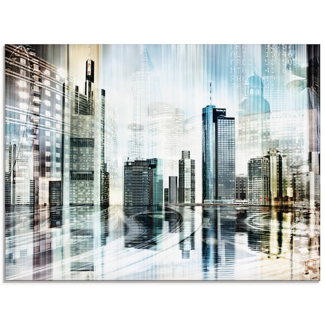 Artland Glasbild »Frankfurt Skyline Abstrakte Collage«, Deutschland, (1 St.),  in verschiedenen Größen kaufen | BAUR