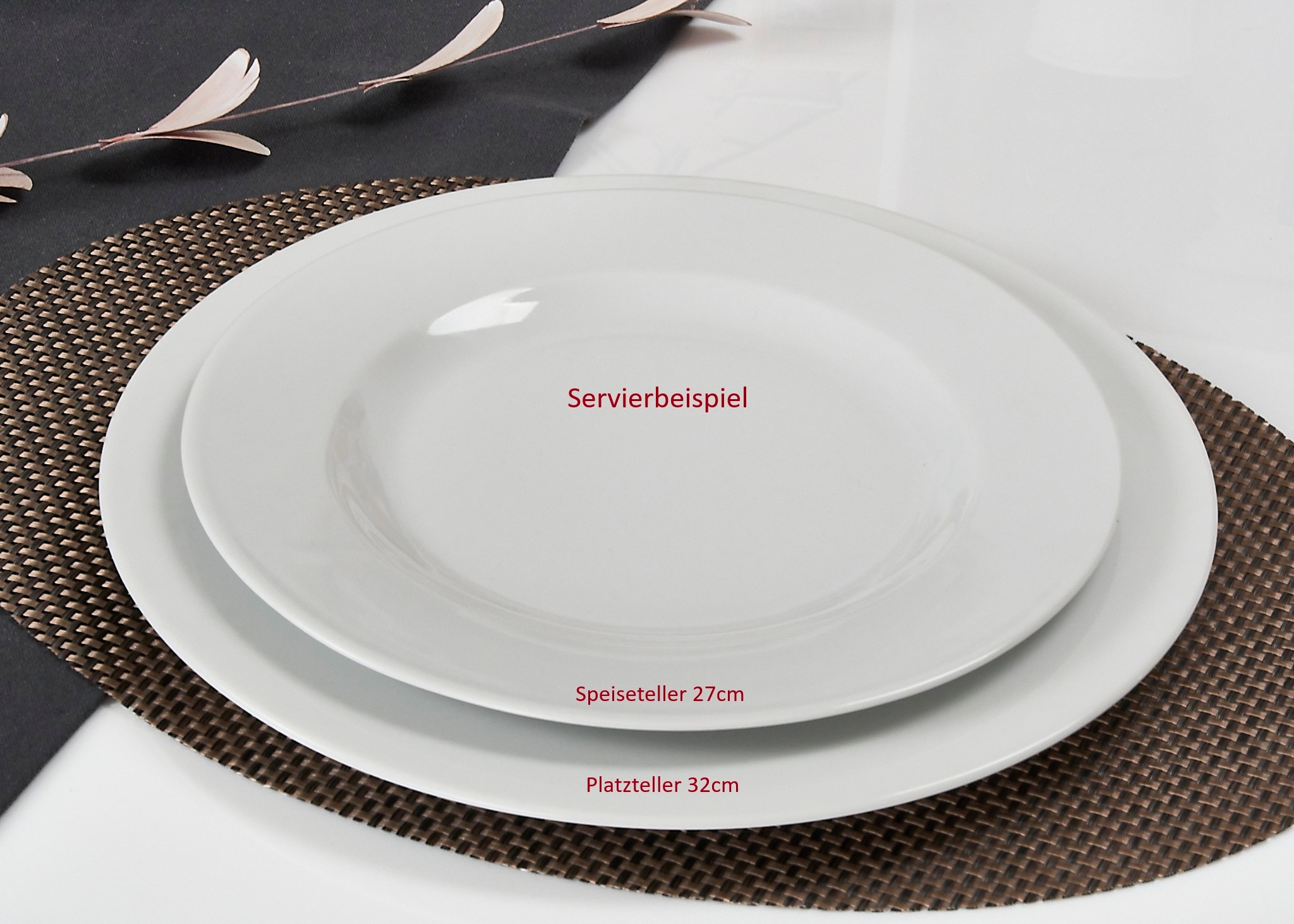 Retsch Arzberg Servierplatte »Platzteller HEIKE WEISS 32 cm, Set 2-teilig, rund, Porzellan«, (Set, 2 tlg.), vielfältig einsetzbar als Platzteller,Servierplatte oder für Tischdeko