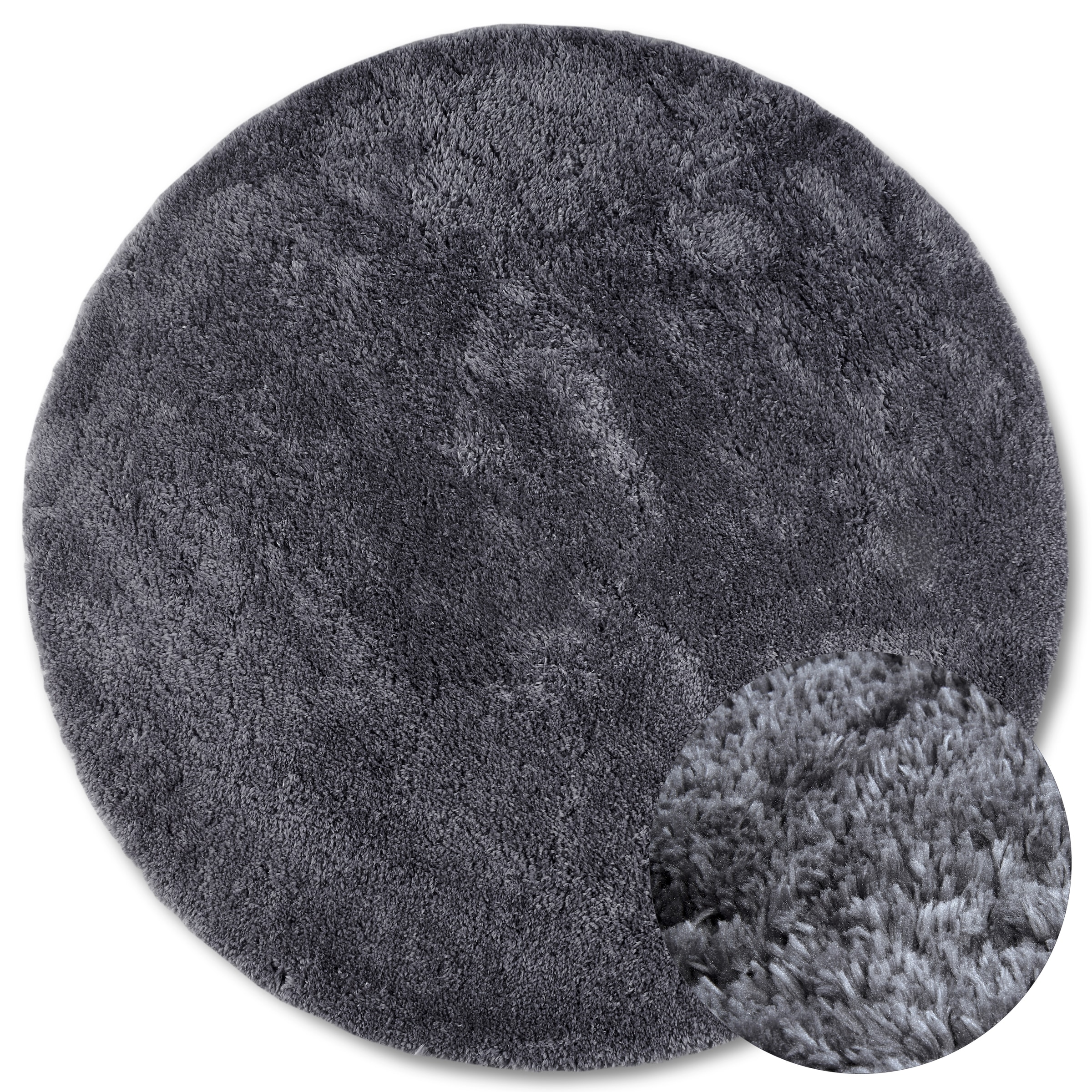 HANSE Home Hochflor-Teppich »Olaf«, rund, 38 mm Höhe, Langflor, Shaggy, einfarbig, flauschig, weich, glänzend, modern, uni