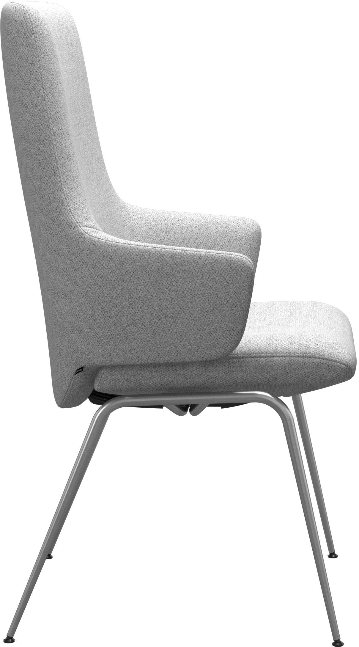 Stressless® Polsterstuhl »Laurel«, ROHLEDER Stoff Q2 FARON, High Back mit Armlehne, Größe L, mit Beinen aus Stahl in Chrom