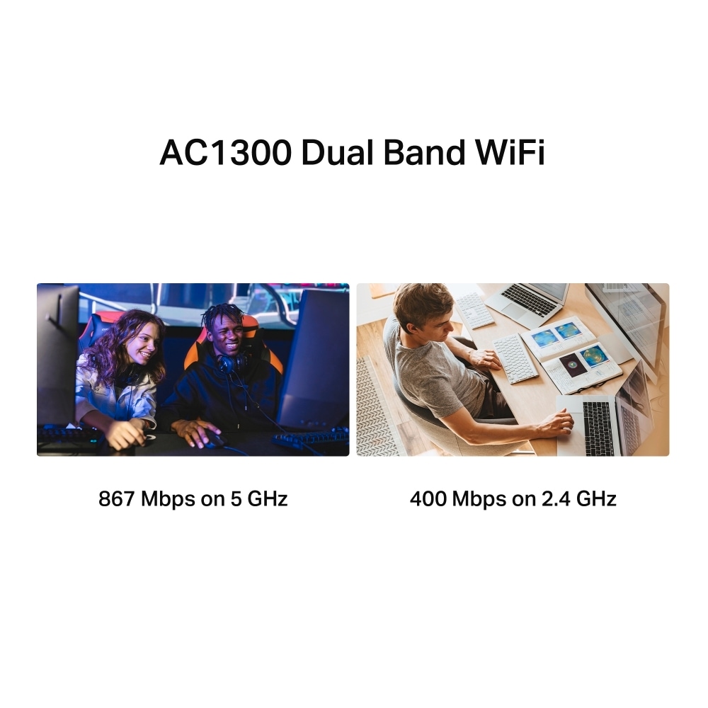 TP-Link WLAN-Adapter »Mercusys MA30H AC1300 High Gain«, (1300 Mbit/s 5 GHz), Wi-Fi 5, Plug&Play, Windows 10/11
