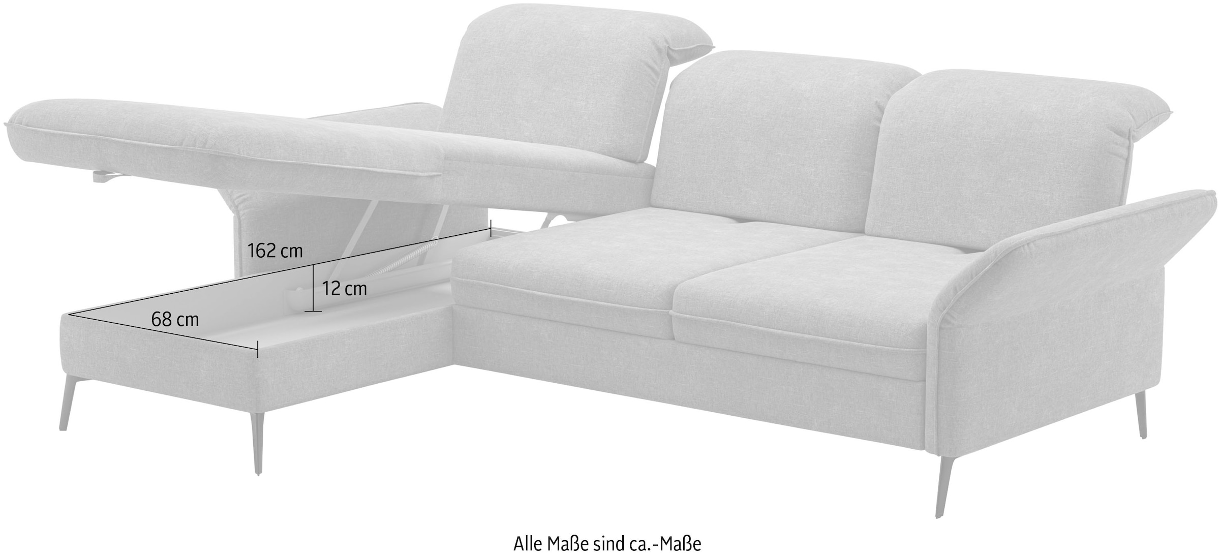 sit&more Ecksofa »Emely«, mit Sitztiefenverstellung optional mit Bettfunktion und Bettkasten
