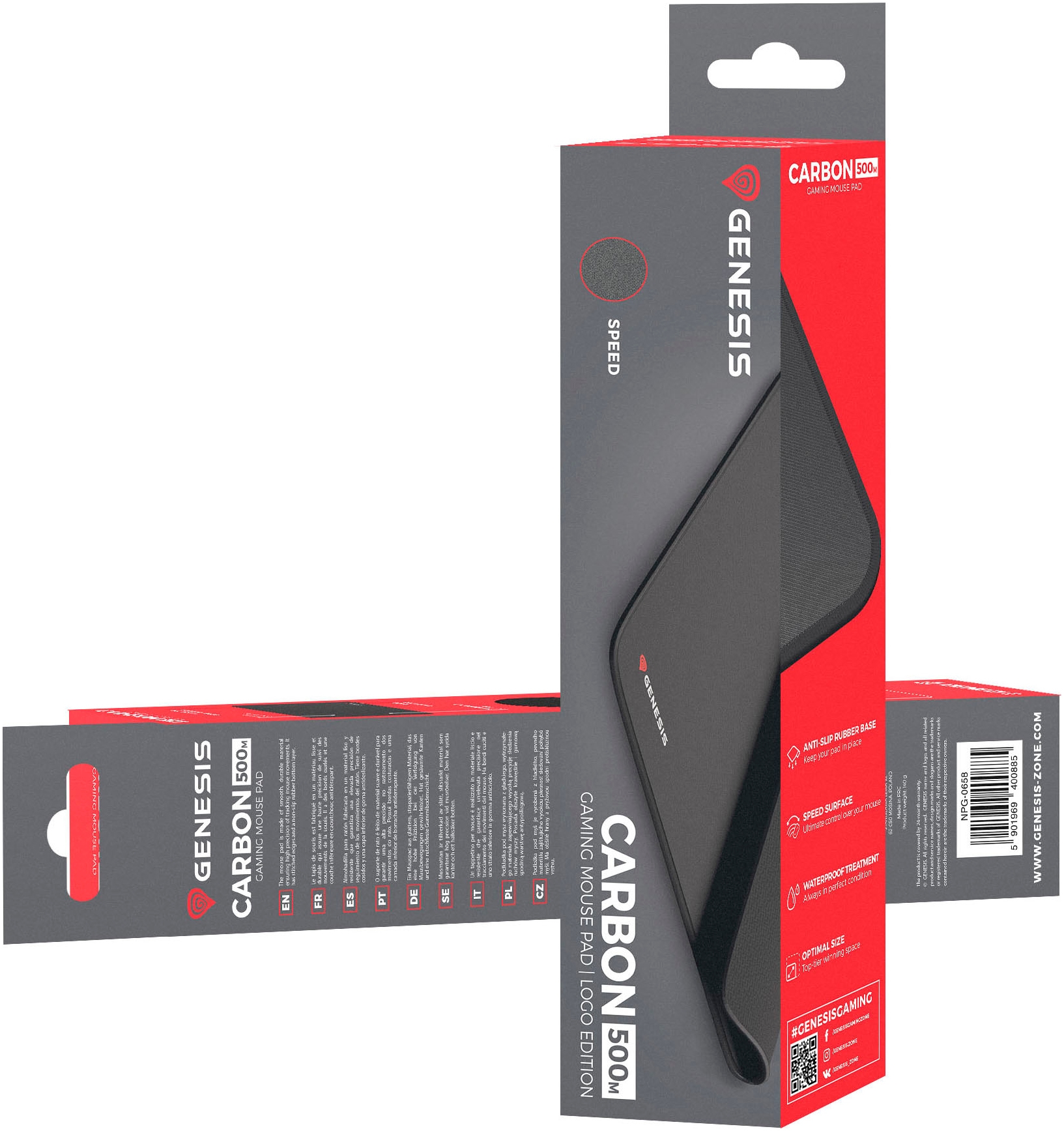 Genesis Mauspad »CARBON 500 "LOGO" M (300mm x 250mm)«