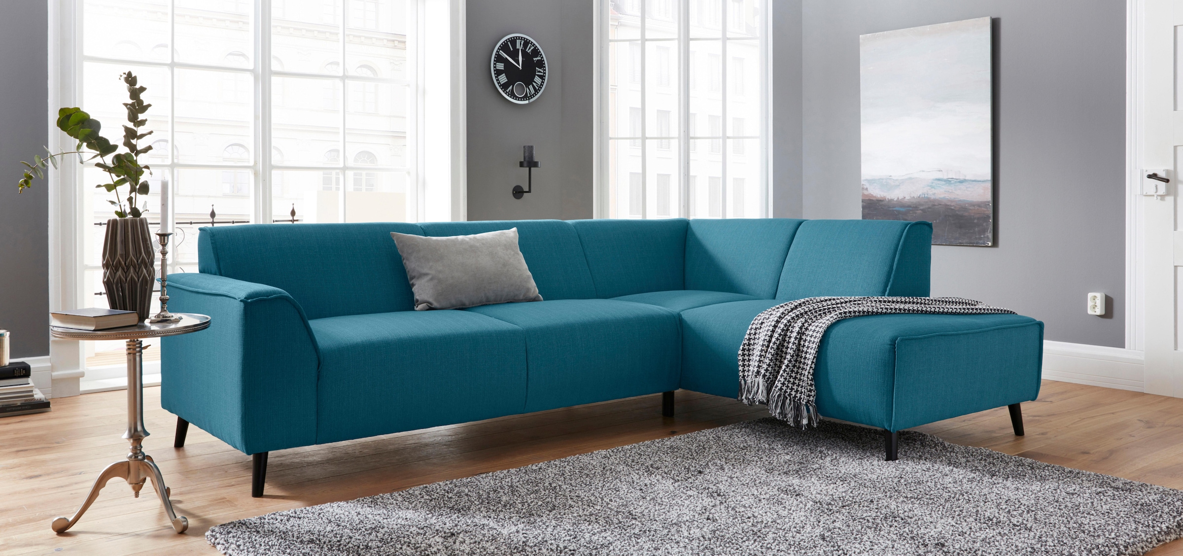 DOMO collection Ecksofa »Amora L-Form«, mit Ottomane, inklusive komfortablen Federkerns